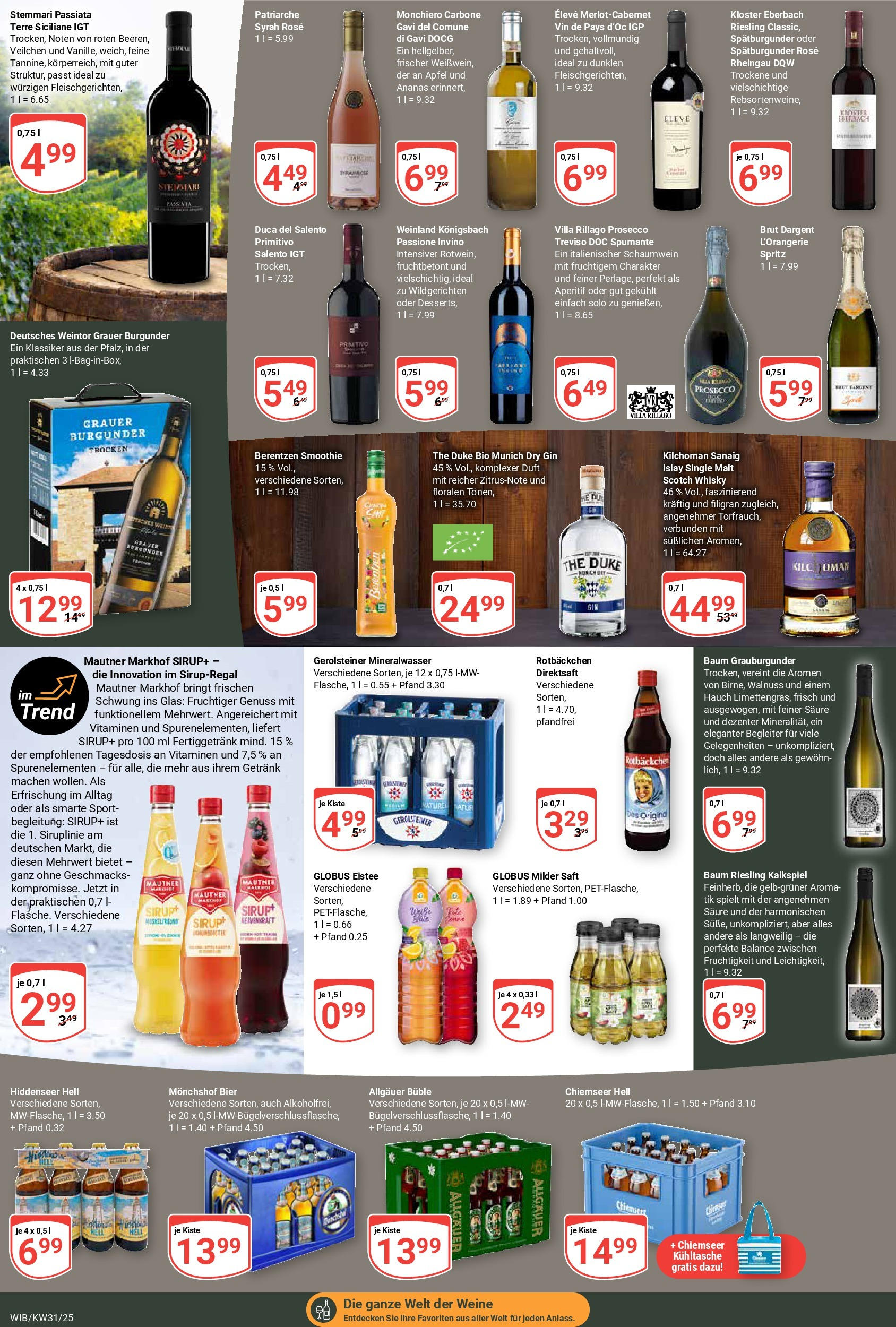Globus prospekt Wiesbaden-Nordenstadt (ab 28.07.2025) » Angebote ab Montag | Seite: 18 | Produkte: Whisky, Sirup, Prosecco, Brut dargent Globus prospekt Wiesbaden-Nordenstadt (ab 28.07.2025) » Angebote online | Seite: 18 | Produkte: Whisky, Sirup, Prosecco, Brut dargent