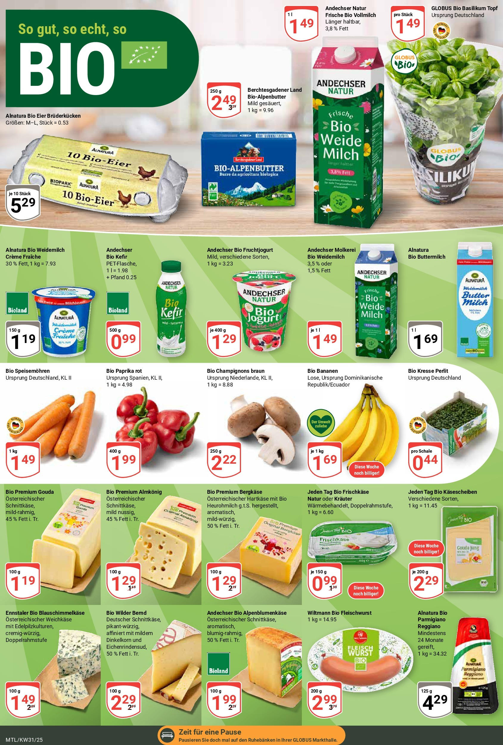 Globus prospekt Maintal-Dörnigheim (ab 28.07.2025) » Angebote ab Montag | Seite: 15 | Produkte: Eier, Bananen, Champignons, Frischkase Globus prospekt Maintal-Dörnigheim (ab 28.07.2025) » Angebote online | Seite: 15 | Produkte: Eier, Bananen, Champignons, Frischkase