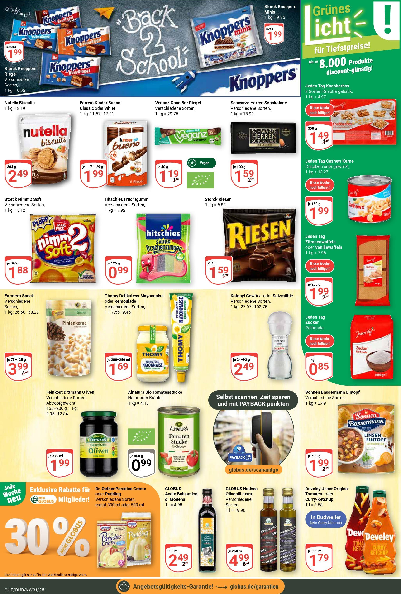 Globus prospekt Saarbrücken-Dudweiler	 (ab 28.07.2025) » Angebote online | Seite: 13 | Produkte: Balsamico, Kinder bueno, Zucker, Ketchup