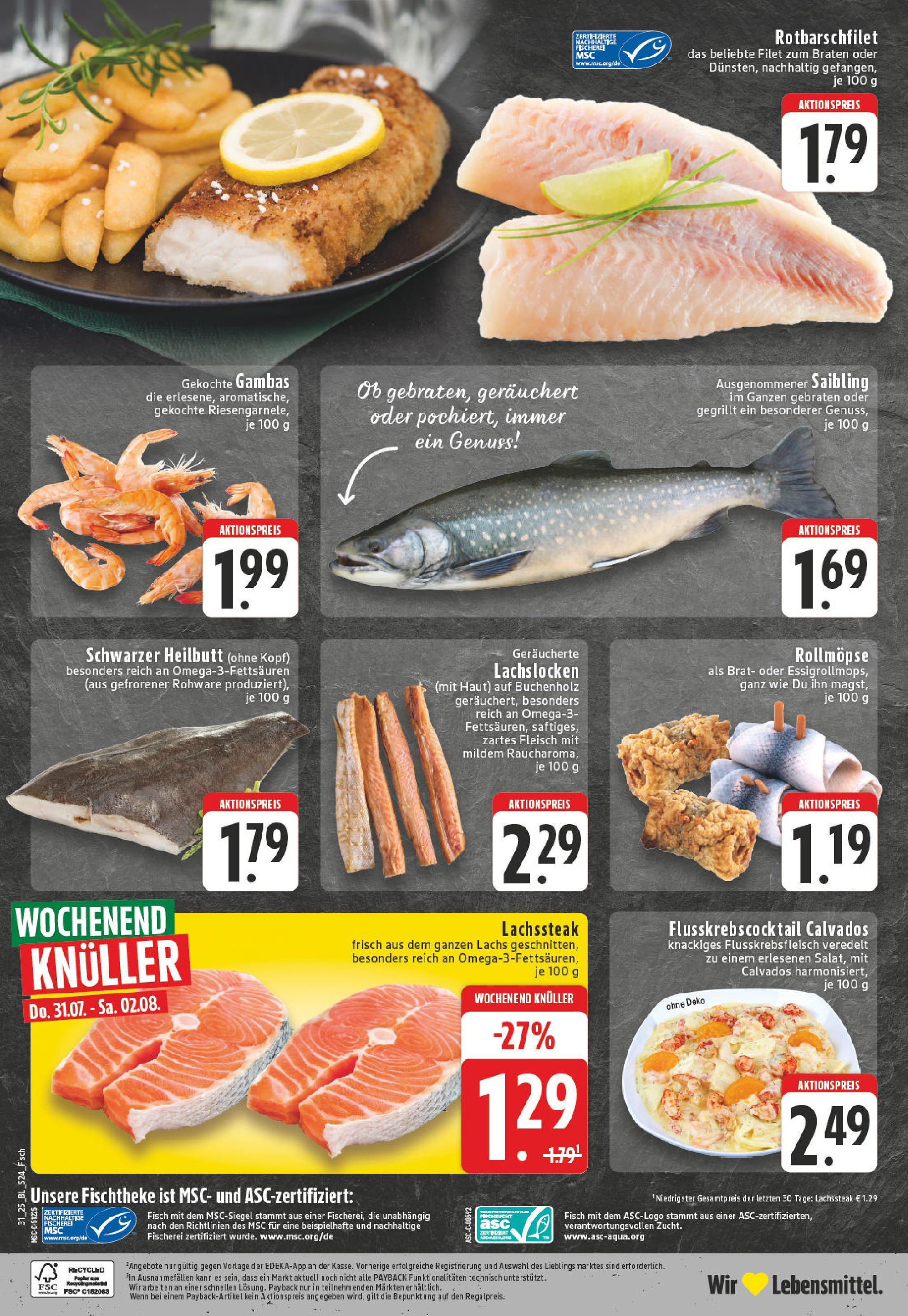 Edeka prospekt Dortmund	 (ab 28.07.2025) » Angebote Online | Seite: 24 | Produkte: Fisch, Lachs, Steak, Fleisch