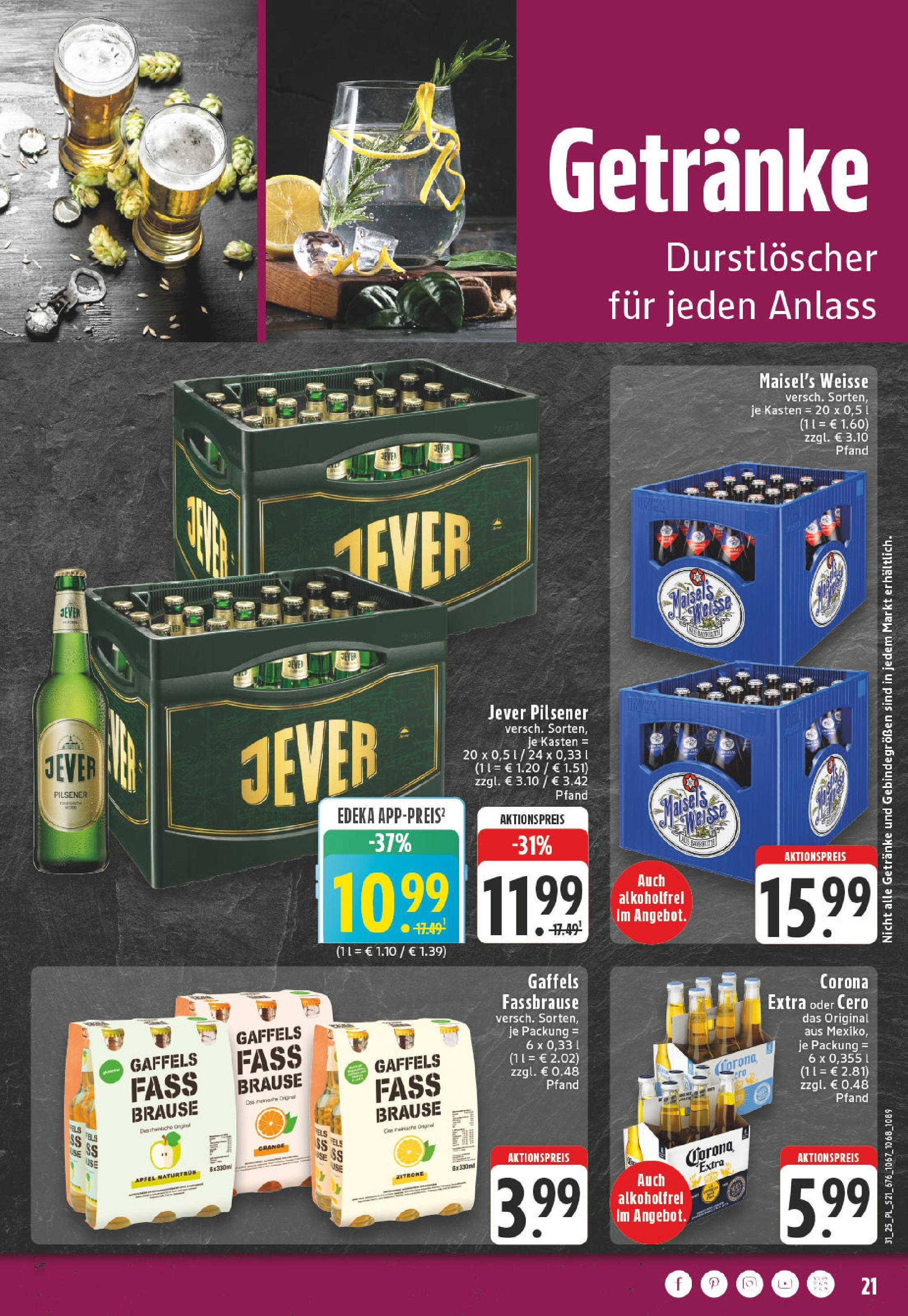 Edeka prospekt Linnich	 (ab 27.07.2025) » Angebote Online | Seite: 21 | Produkte: Durstloscher, Äpfel, Zitrone, Fassbrause