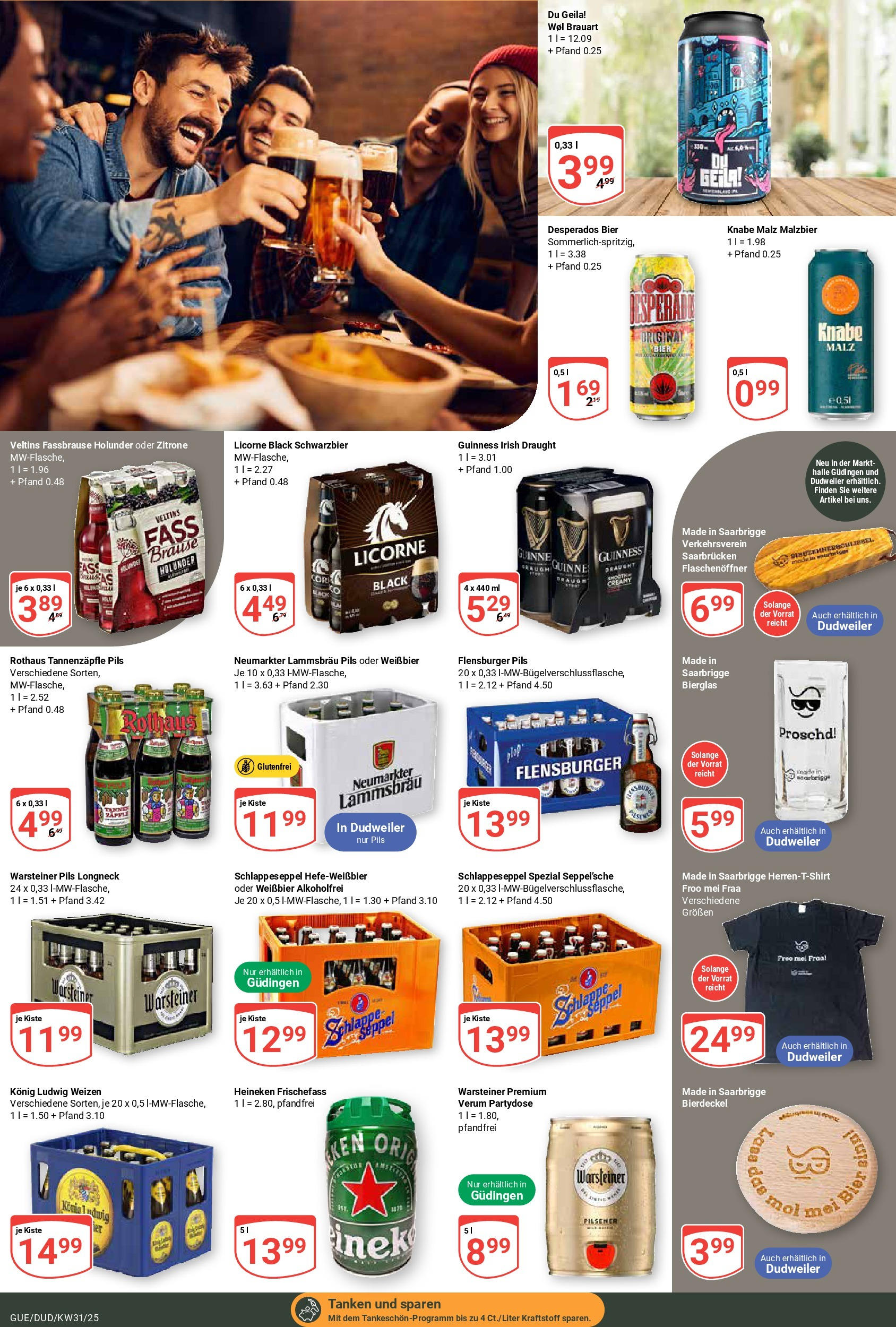 Globus prospekt Saarbrücken-Dudweiler	 (ab 28.07.2025) » Angebote online | Seite: 16 | Produkte: Flensburger, Warsteiner, Zitrone, Desperados