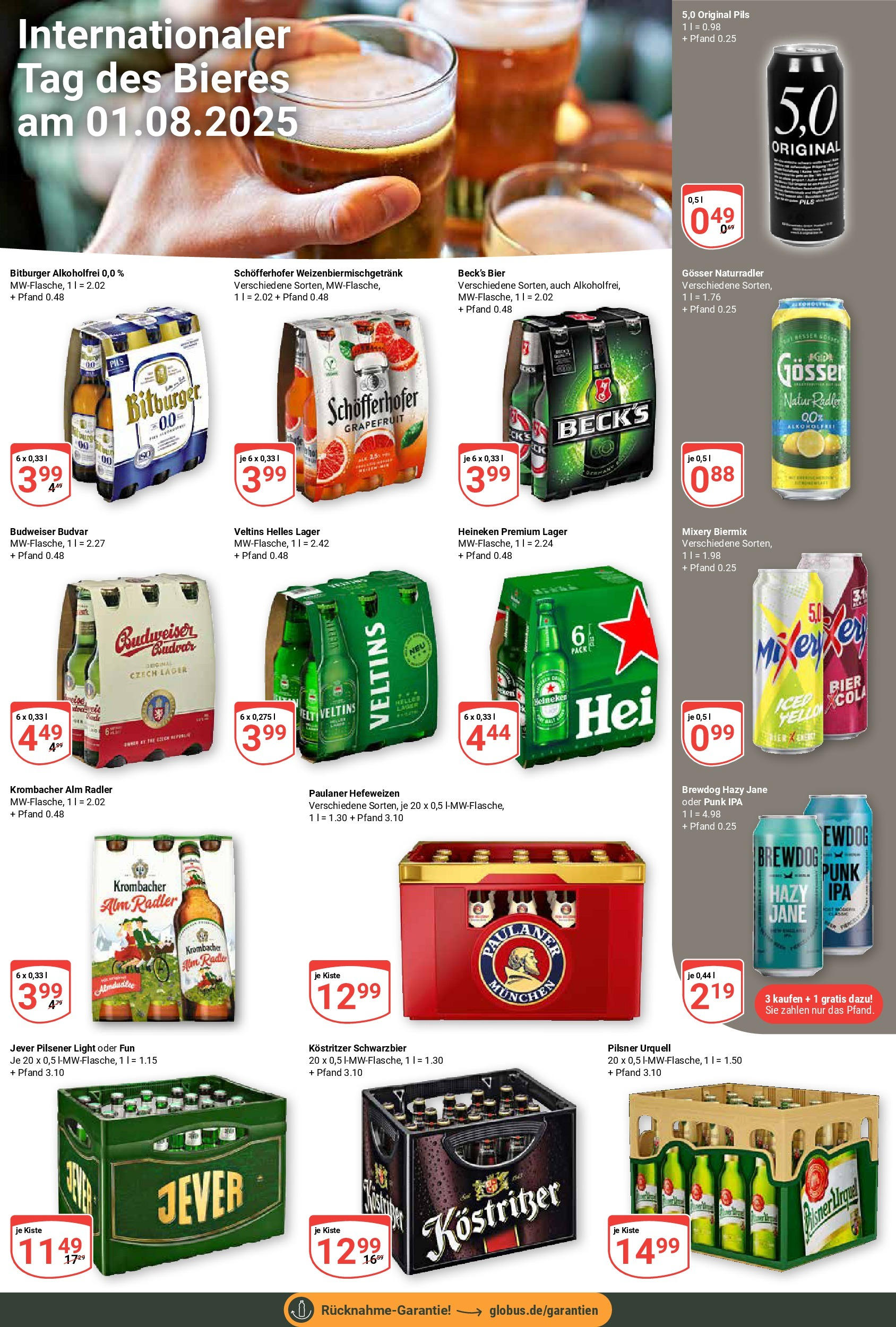 Globus prospekt Schwandorf (ab 28.07.2025) » Angebote ab Montag | Seite: 20 | Produkte: Bitburger, Bier, Grapefruit, Paulaner Globus prospekt Schwandorf (ab 28.07.2025) » Angebote online | Seite: 20 | Produkte: Bitburger, Bier, Grapefruit, Paulaner
