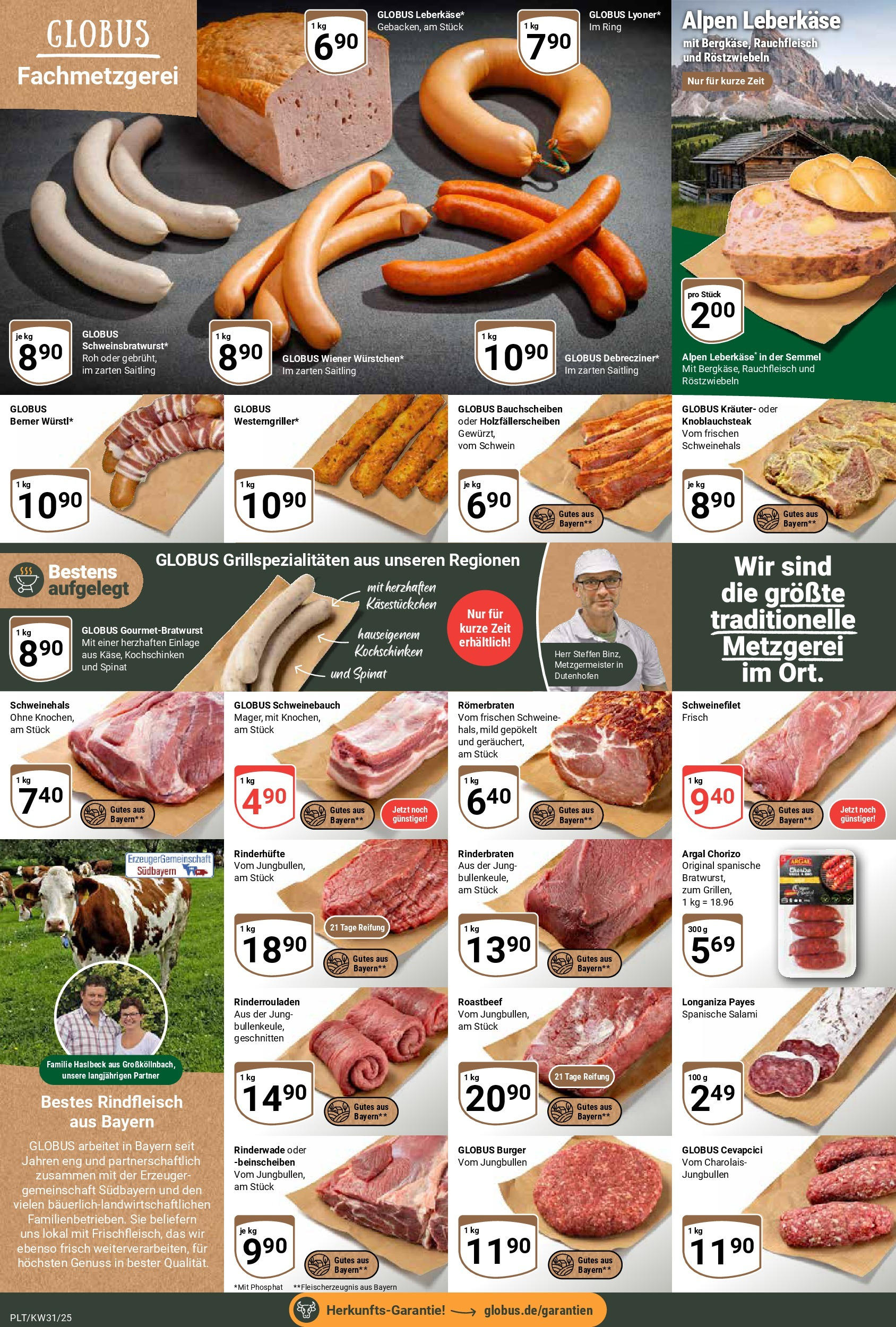 Globus prospekt Plattling (ab 28.07.2025) » Angebote ab Montag | Seite: 10 | Produkte: Rinderrouladen, Rinderbraten, Roastbeef, Schweinefilet Globus prospekt Plattling (ab 28.07.2025) » Angebote online | Seite: 10 | Produkte: Rinderrouladen, Rinderbraten, Roastbeef, Schweinefilet