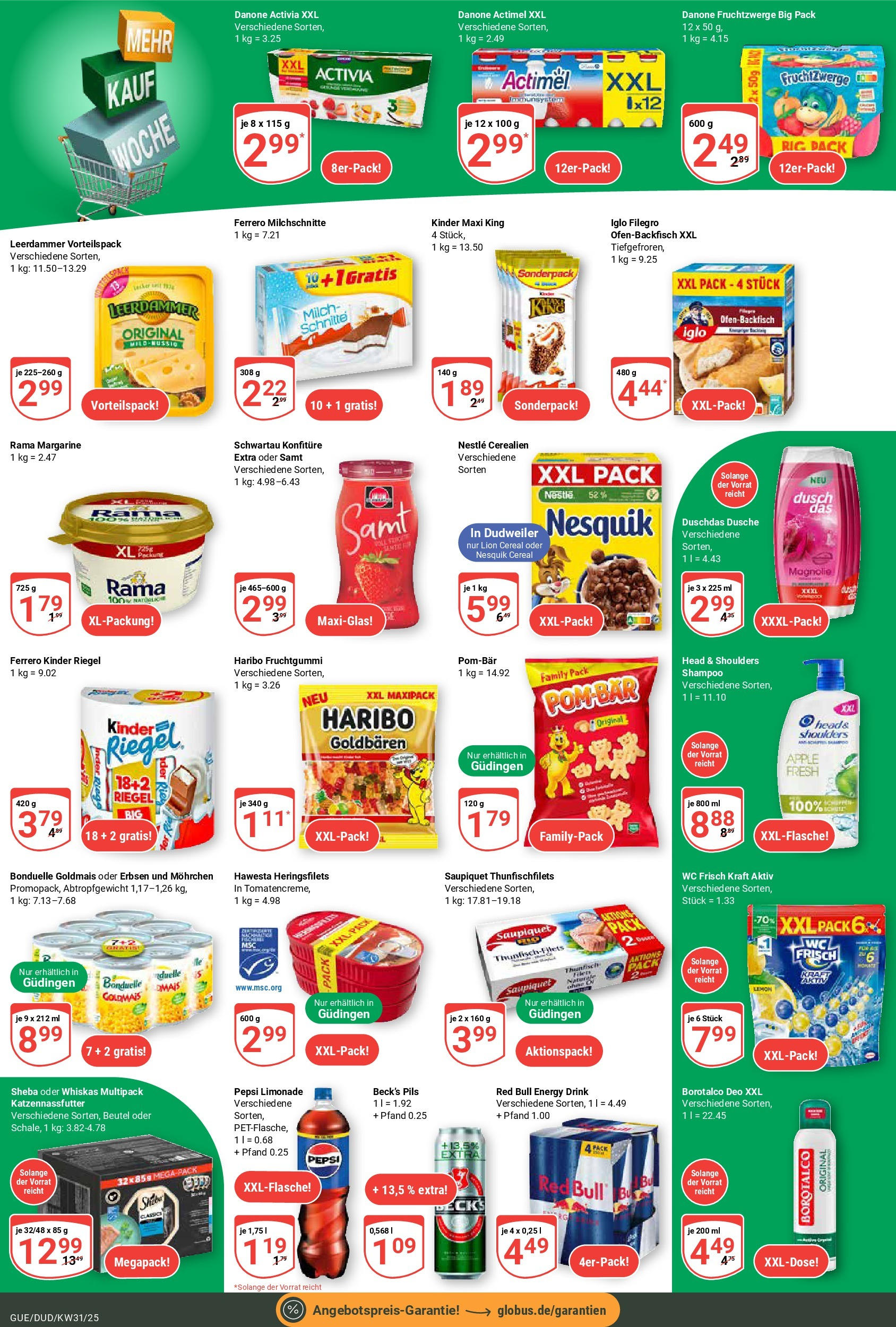 Globus prospekt Saarbrücken-Dudweiler	 (ab 28.07.2025) » Angebote online | Seite: 20 | Produkte: Milch, Pils, Head & shoulders, Limonade