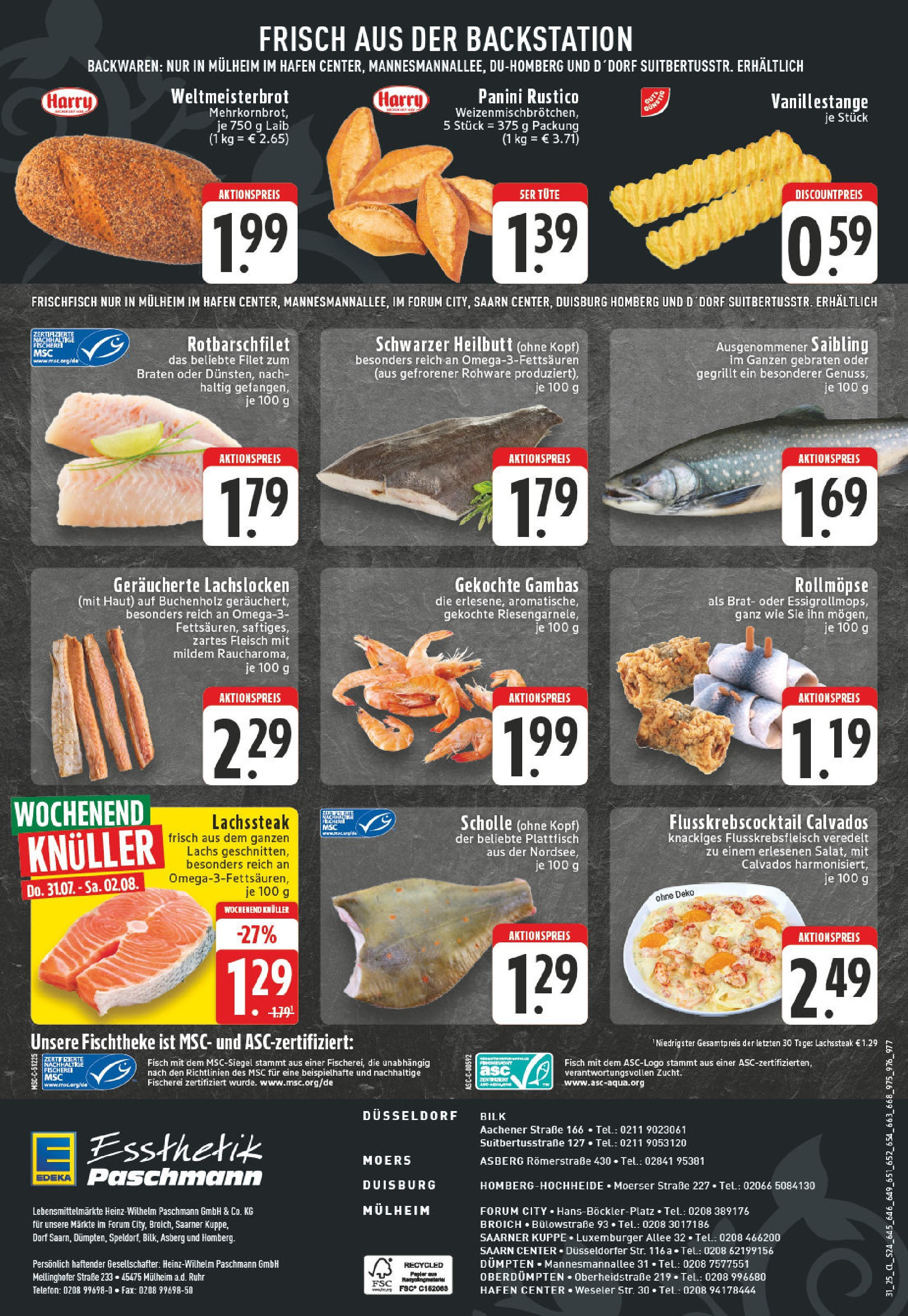 Edeka prospekt Mülheim / Ruhr - Dümpten (ab 27.07.2025) » Angebote Online | Seite: 24 | Produkte: Fisch, Lachs, Fleisch, Telefon Edeka prospekt Mülheim / Ruhr - Dümpten (ab 27.07.2025) » Angebote Online | Seite: 24 | Produkte: Fisch, Lachs, Fleisch, Telefon