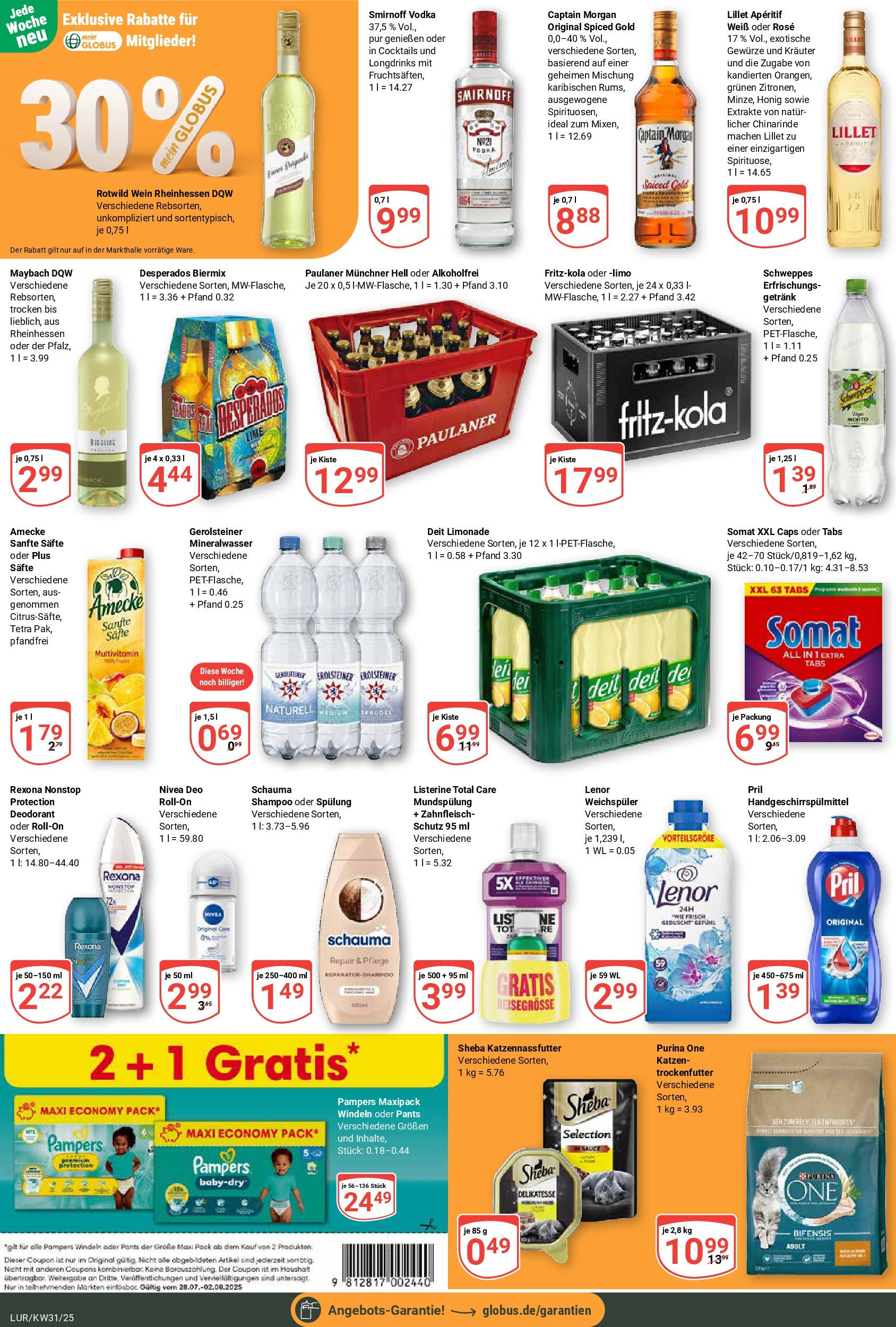 Globus prospekt Hamburg (ab 28.07.2025) » Angebote ab Montag | Seite: 7 | Produkte: Sheba, Shampoo, Wein, Paulaner Globus prospekt Hamburg (ab 28.07.2025) » Angebote online | Seite: 7 | Produkte: Sheba, Shampoo, Wein, Paulaner