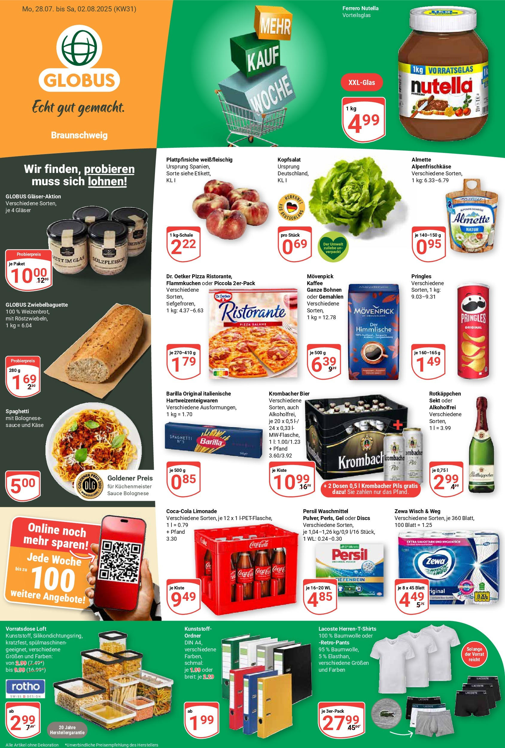 Globus prospekt Braunschweig	 (ab 28.07.2025) » Angebote online | Seite: 1 | Produkte: Sekt, Pils, Rotkäppchen, Pizza