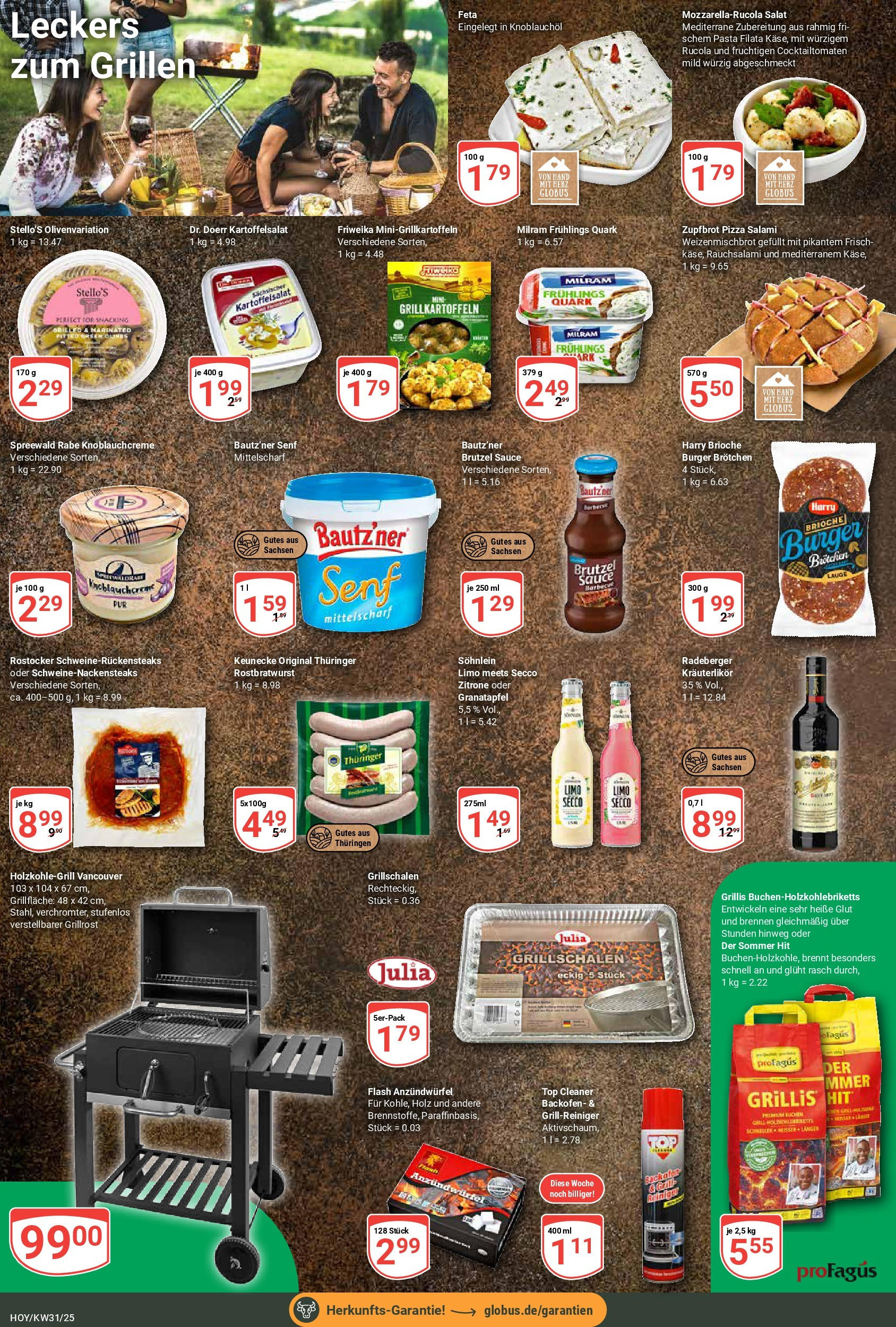 Globus prospekt Hoyerswerda	 (ab 28.07.2025) » Angebote online | Seite: 8 | Produkte: Quark, Burger, Backofen, Salat