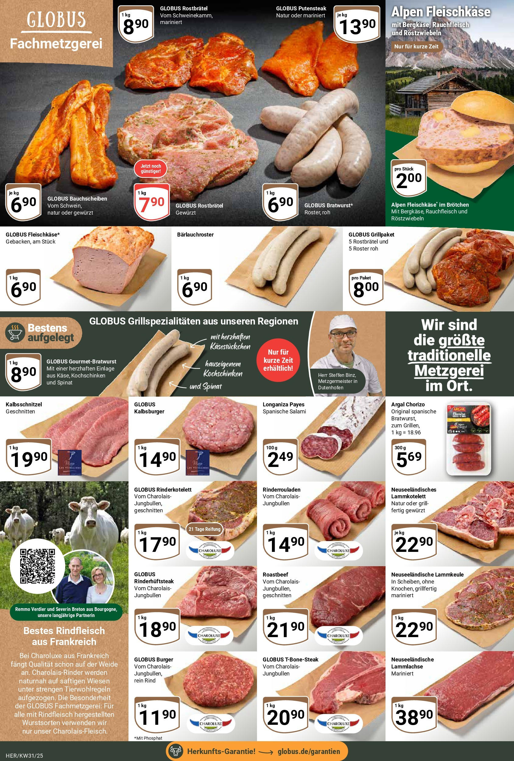 Globus prospekt Hermsdorf (ab 28.07.2025) » Angebote ab Montag | Seite: 6 | Produkte: Rinderrouladen, Burger, Roastbeef, Rindfleisch Globus prospekt Hermsdorf (ab 28.07.2025) » Angebote online | Seite: 6 | Produkte: Rinderrouladen, Burger, Roastbeef, Rindfleisch