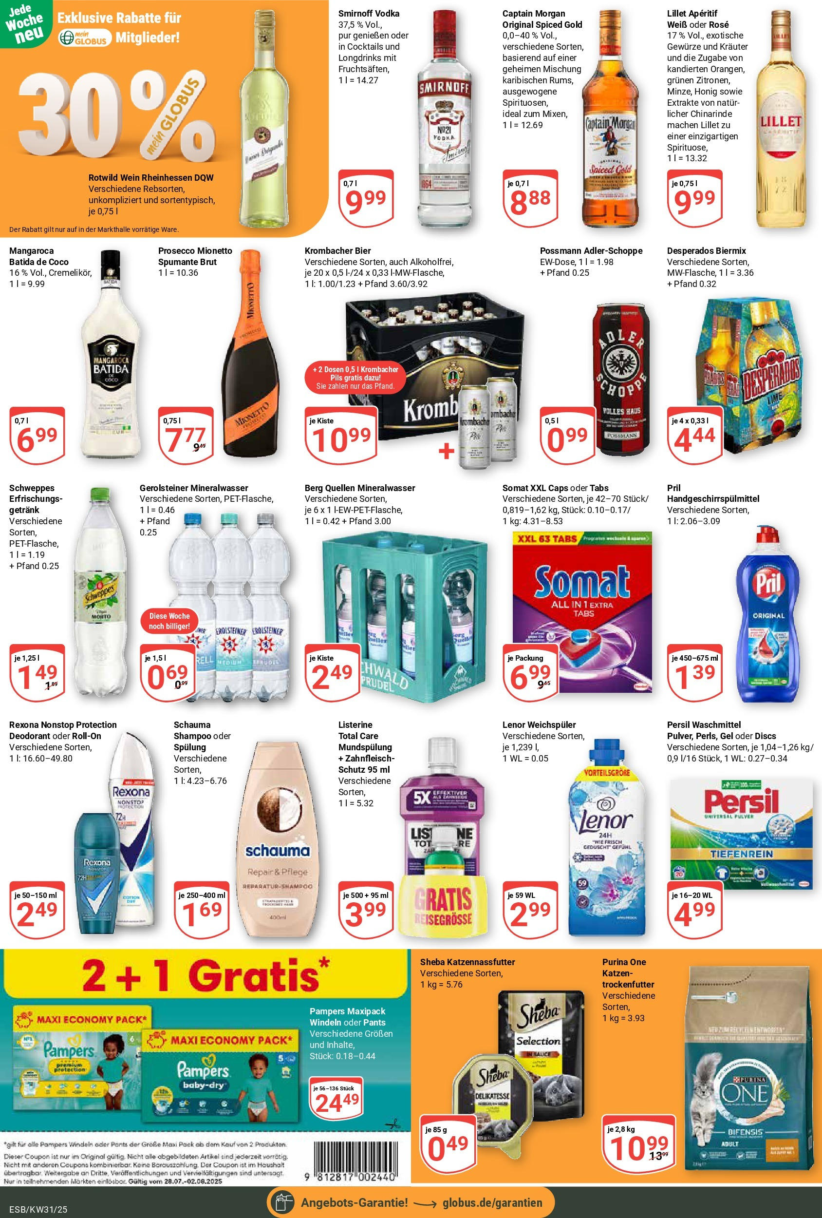 Globus prospekt Eschborn (ab 28.07.2025) » Angebote ab Montag | Seite: 5 | Produkte: Lenor, Spülung, Lillet, Pril Globus prospekt Eschborn (ab 28.07.2025) » Angebote online | Seite: 5 | Produkte: Lenor, Spülung, Lillet, Pril