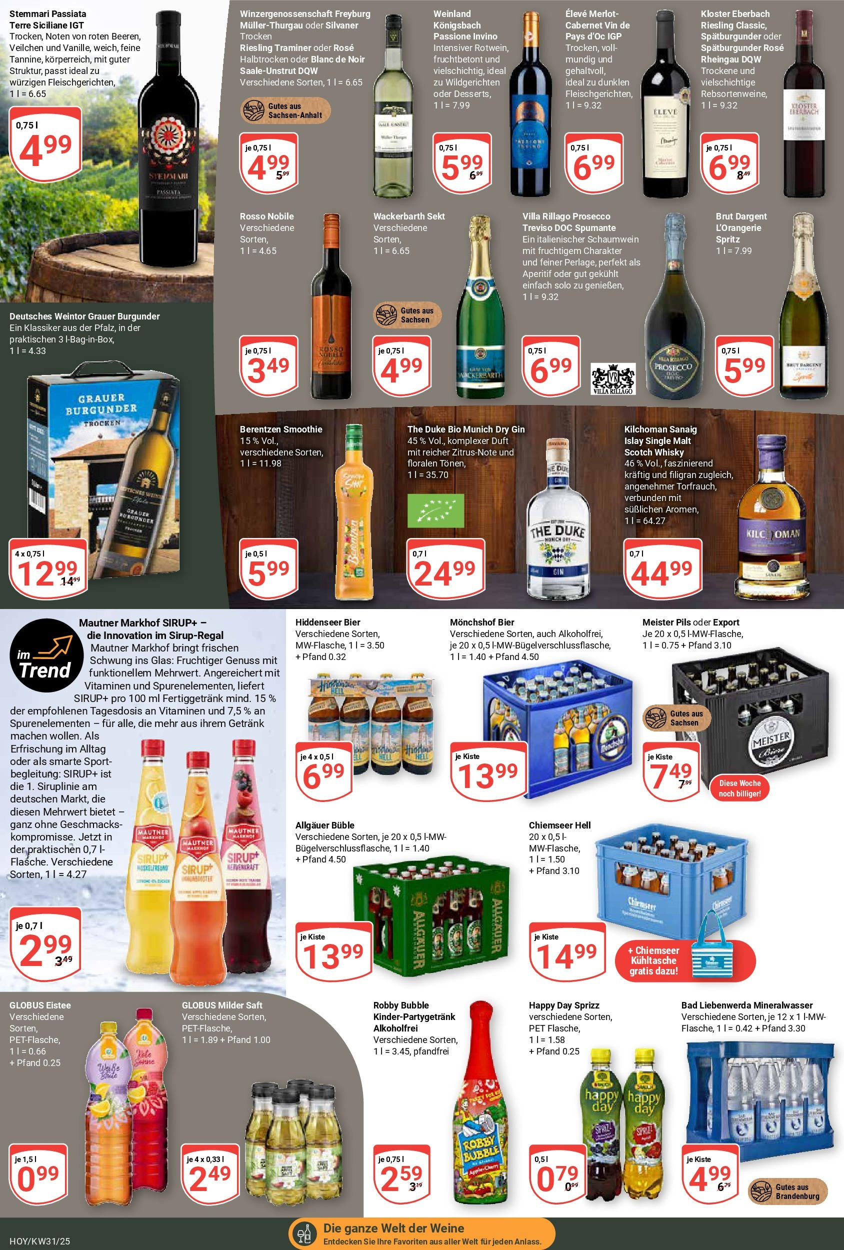 Globus prospekt Hoyerswerda	 (ab 28.07.2025) » Angebote online | Seite: 13 | Produkte: Bier, Sekt, Merlot, Berentzen