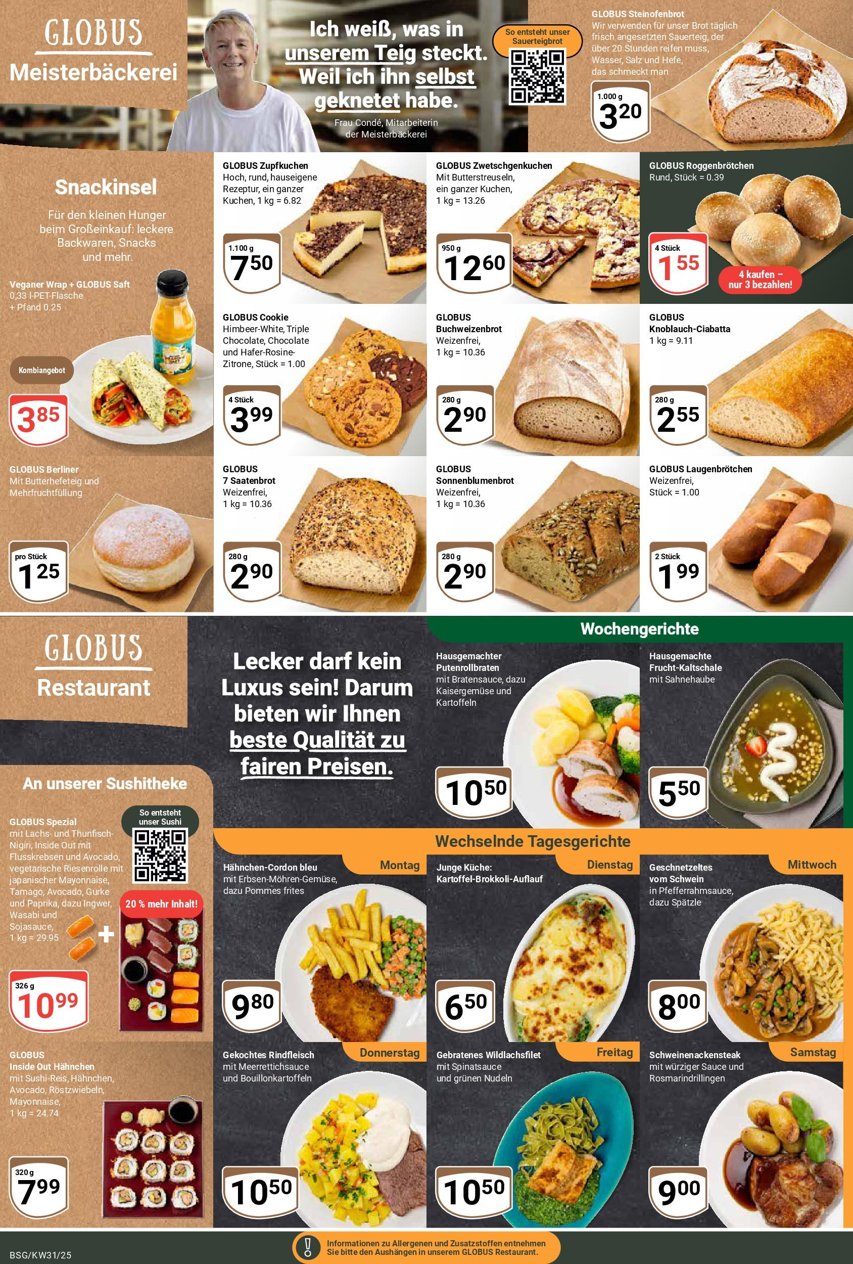 Globus prospekt Braunschweig	 (ab 28.07.2025) » Angebote online | Seite: 5 | Produkte: Berliner, Hahnchen, Lachs, Nudeln