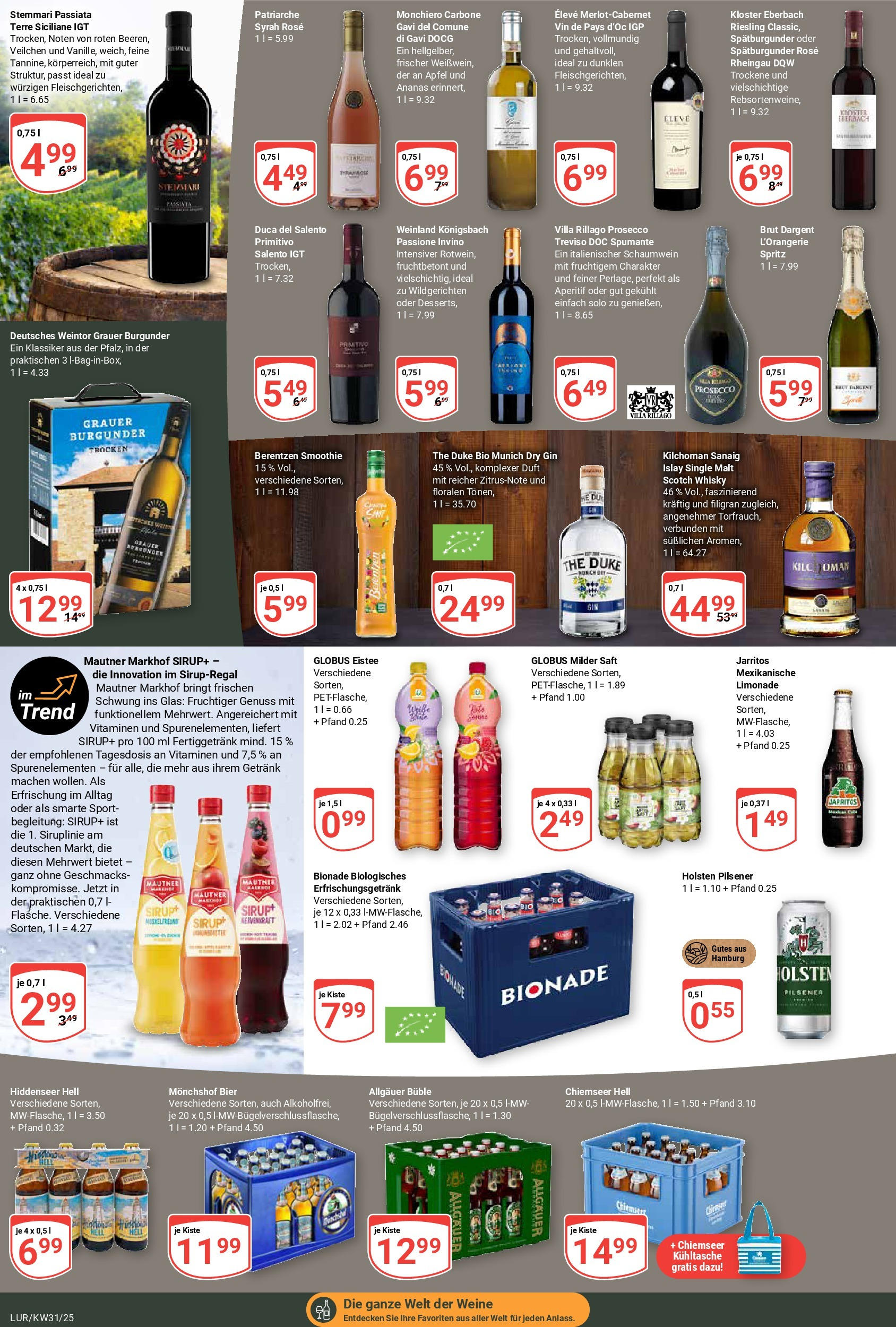 Globus prospekt Hamburg (ab 28.07.2025) » Angebote ab Montag | Seite: 18 | Produkte: Ananas, Limonade, Bionade, Prosecco Globus prospekt Hamburg (ab 28.07.2025) » Angebote online | Seite: 18 | Produkte: Ananas, Limonade, Bionade, Prosecco