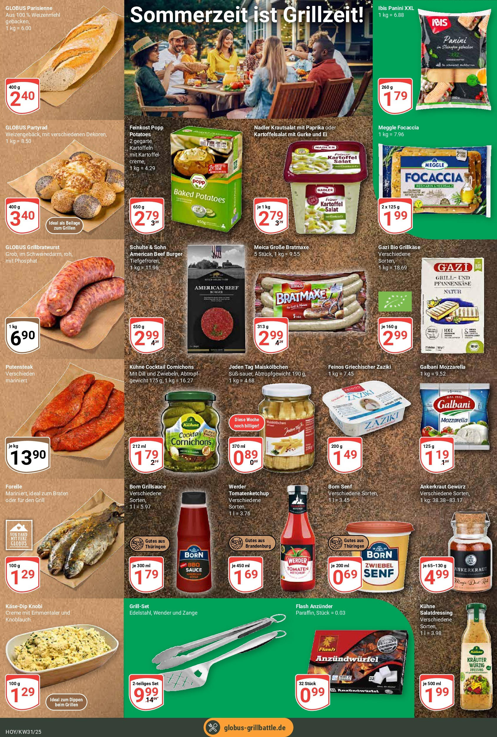 Globus prospekt Hoyerswerda	 (ab 28.07.2025) » Angebote online | Seite: 17 | Produkte: Mozzarella, Weizenmehl, Knoblauch, Salat
