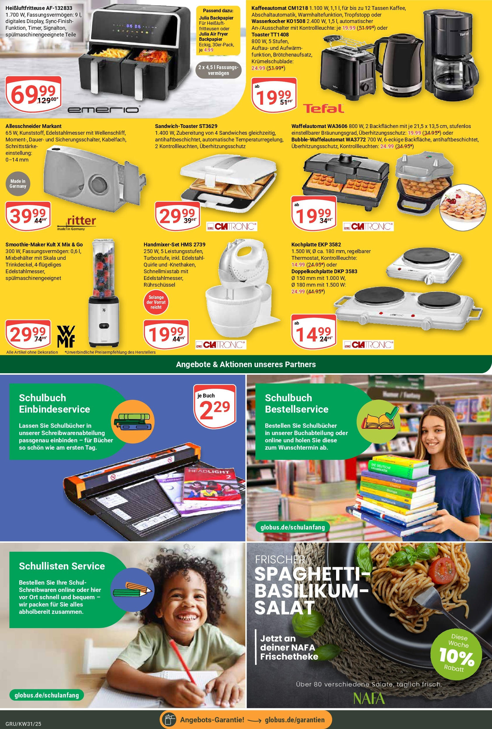 Globus prospekt Grünstadt (ab 28.07.2025) » Angebote ab Montag | Seite: 22 | Produkte: Toaster, Kochplatte, Heißluftfritteuse, Salat Globus prospekt Grünstadt (ab 28.07.2025) » Angebote online | Seite: 22 | Produkte: Toaster, Kochplatte, Heißluftfritteuse, Salat