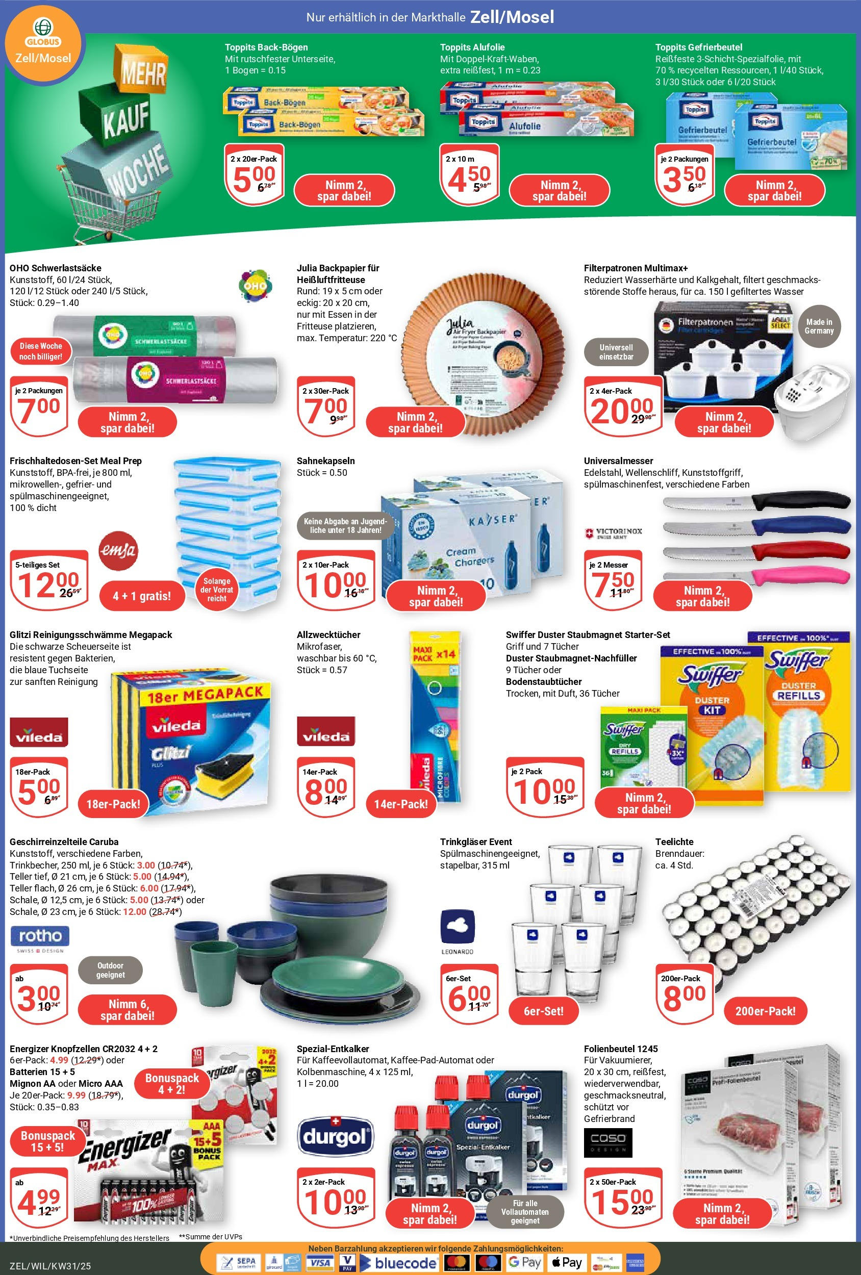 Globus prospekt Wittlich (ab 28.07.2025) » Angebote ab Montag | Seite: 18 | Produkte: Wasser, Fritteuse, Swiffer, Heißluftfritteuse Globus prospekt Wittlich (ab 28.07.2025) » Angebote online | Seite: 18 | Produkte: Wasser, Fritteuse, Swiffer, Heißluftfritteuse