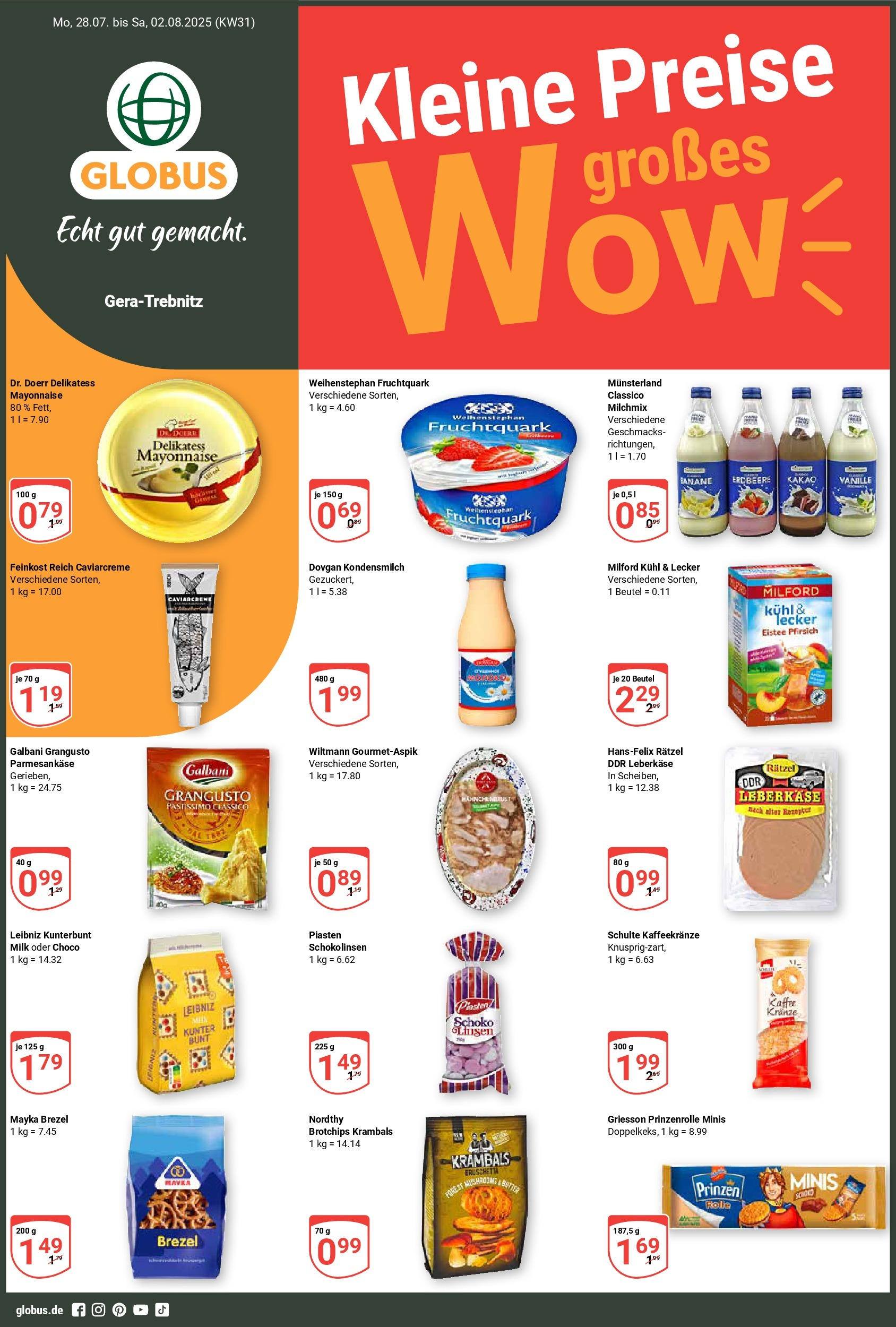 Globus prospekt Gera (ab 28.07.2025) » Angebote ab Montag | Seite: 1 | Produkte: Butter, Kaffee, Mayonnaise, Pfirsich Globus prospekt Gera (ab 28.07.2025) » Angebote online | Seite: 1 | Produkte: Butter, Kaffee, Mayonnaise, Pfirsich