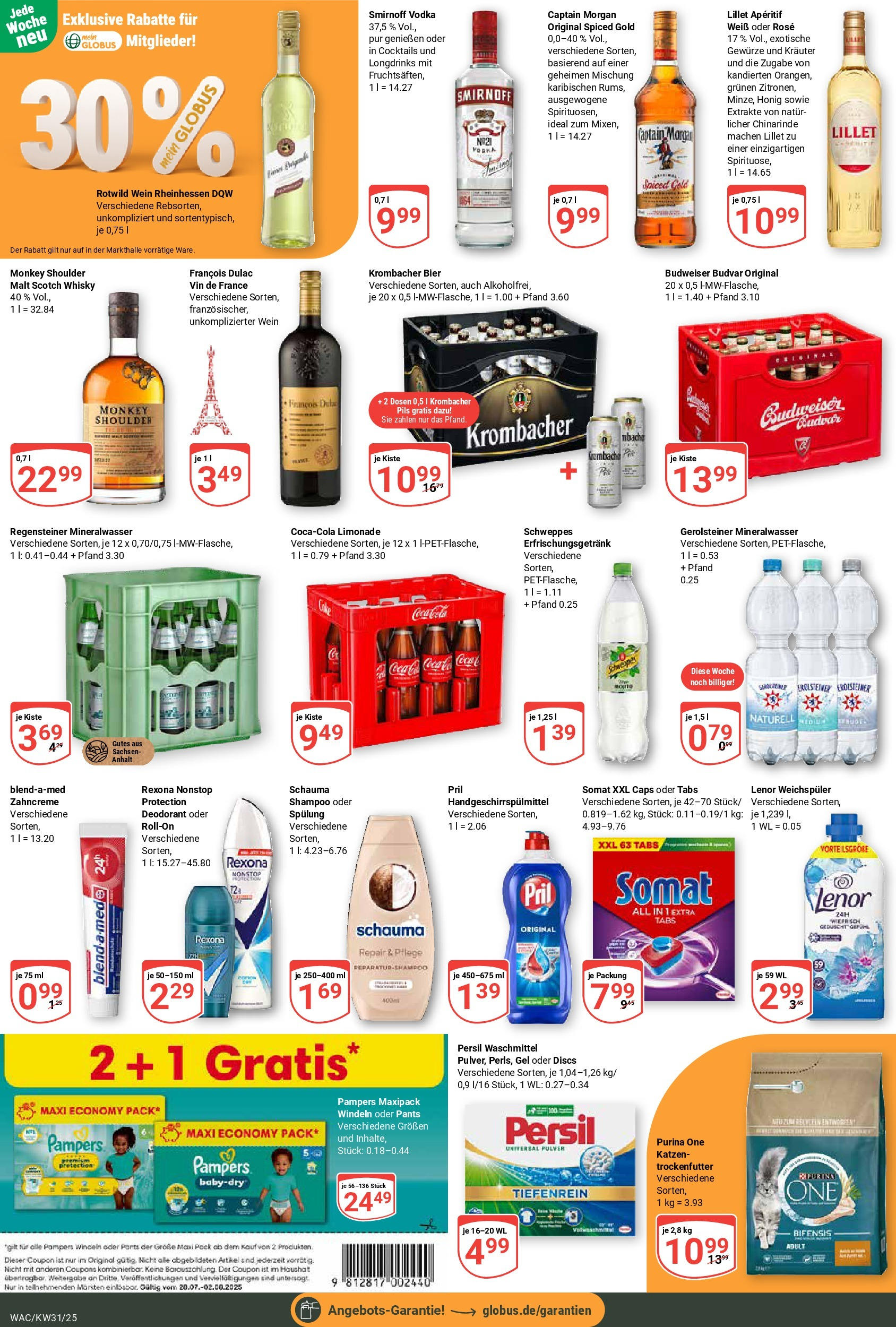 Globus prospekt Markkleeberg (ab 28.07.2025) » Angebote ab Montag | Seite: 3 | Produkte: Shampoo, Smirnoff, Wein, Gerolsteiner Globus prospekt Markkleeberg (ab 28.07.2025) » Angebote online | Seite: 3 | Produkte: Shampoo, Smirnoff, Wein, Gerolsteiner