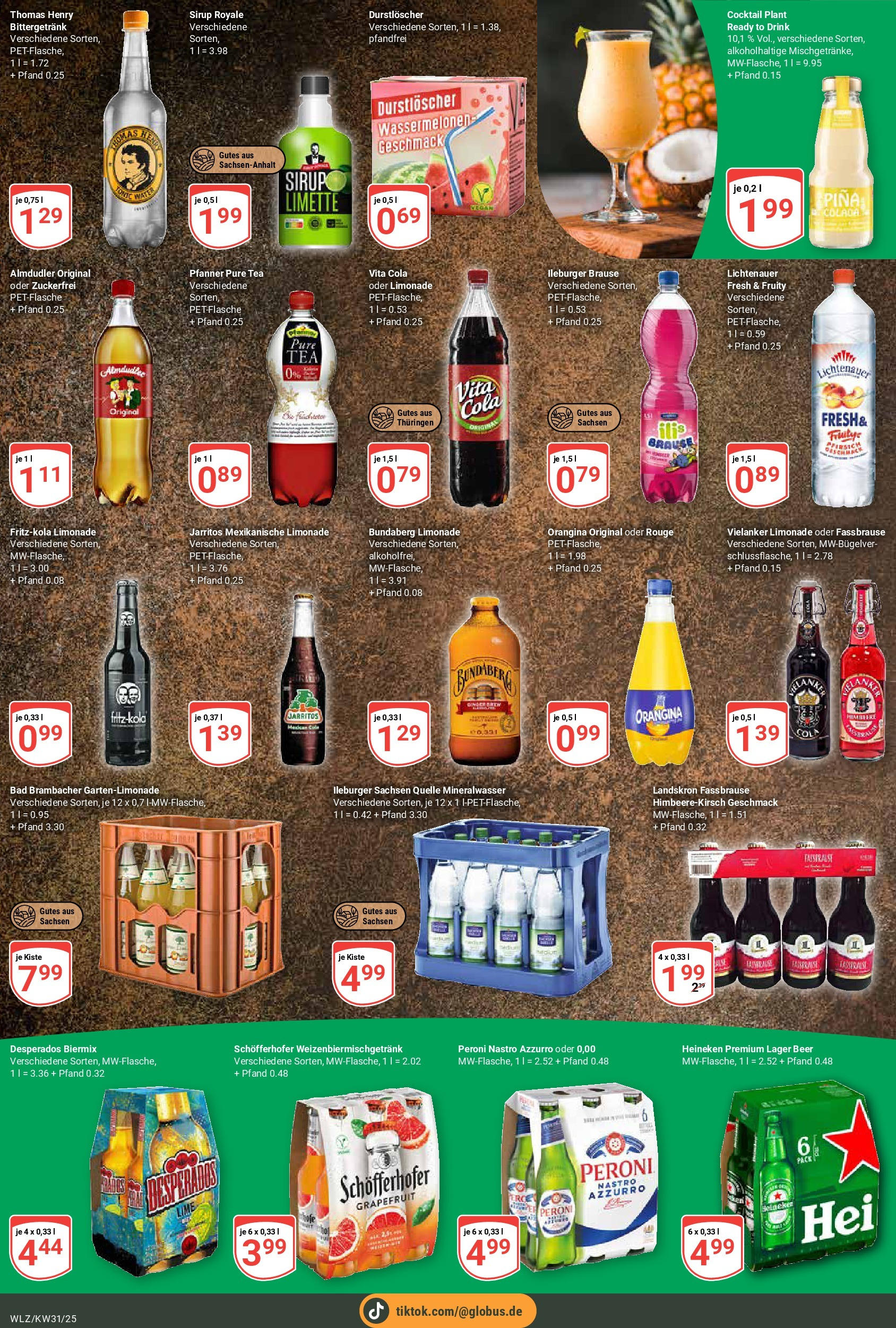 Globus prospekt Weischlitz (ab 28.07.2025) » Angebote ab Montag | Seite: 17 | Produkte: Durstloscher, Sirup, Heineken, Fassbrause Globus prospekt Weischlitz (ab 28.07.2025) » Angebote online | Seite: 17 | Produkte: Durstloscher, Sirup, Heineken, Fassbrause
