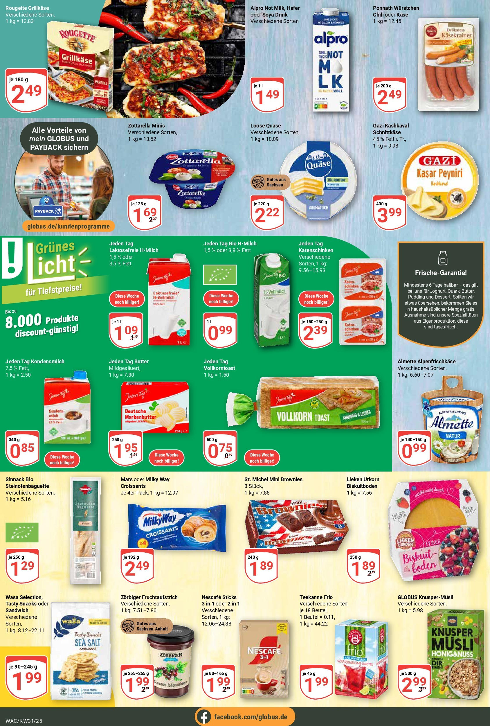 Globus prospekt Markkleeberg (ab 28.07.2025) » Angebote ab Montag | Seite: 9 | Produkte: Käsekrainer, Pudding, Mars, Alpro Globus prospekt Markkleeberg (ab 28.07.2025) » Angebote online | Seite: 9 | Produkte: Käsekrainer, Pudding, Mars, Alpro