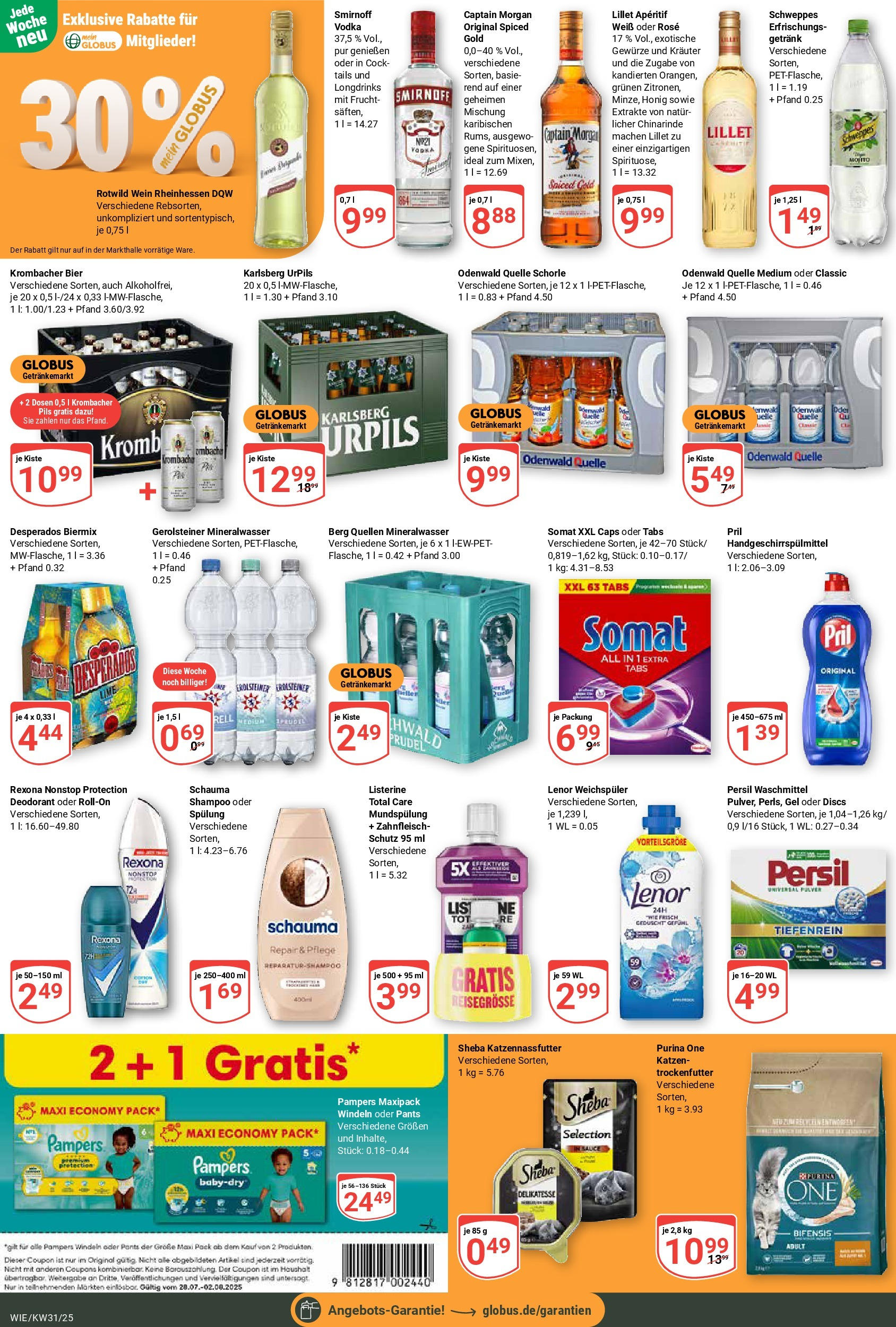 Globus prospekt Waghäusel (ab 28.07.2025) » Angebote ab Montag | Seite: 9 | Produkte: Schweppes, Gewürze, Vodka, Persil Globus prospekt Waghäusel (ab 28.07.2025) » Angebote online | Seite: 9 | Produkte: Schweppes, Gewürze, Vodka, Persil