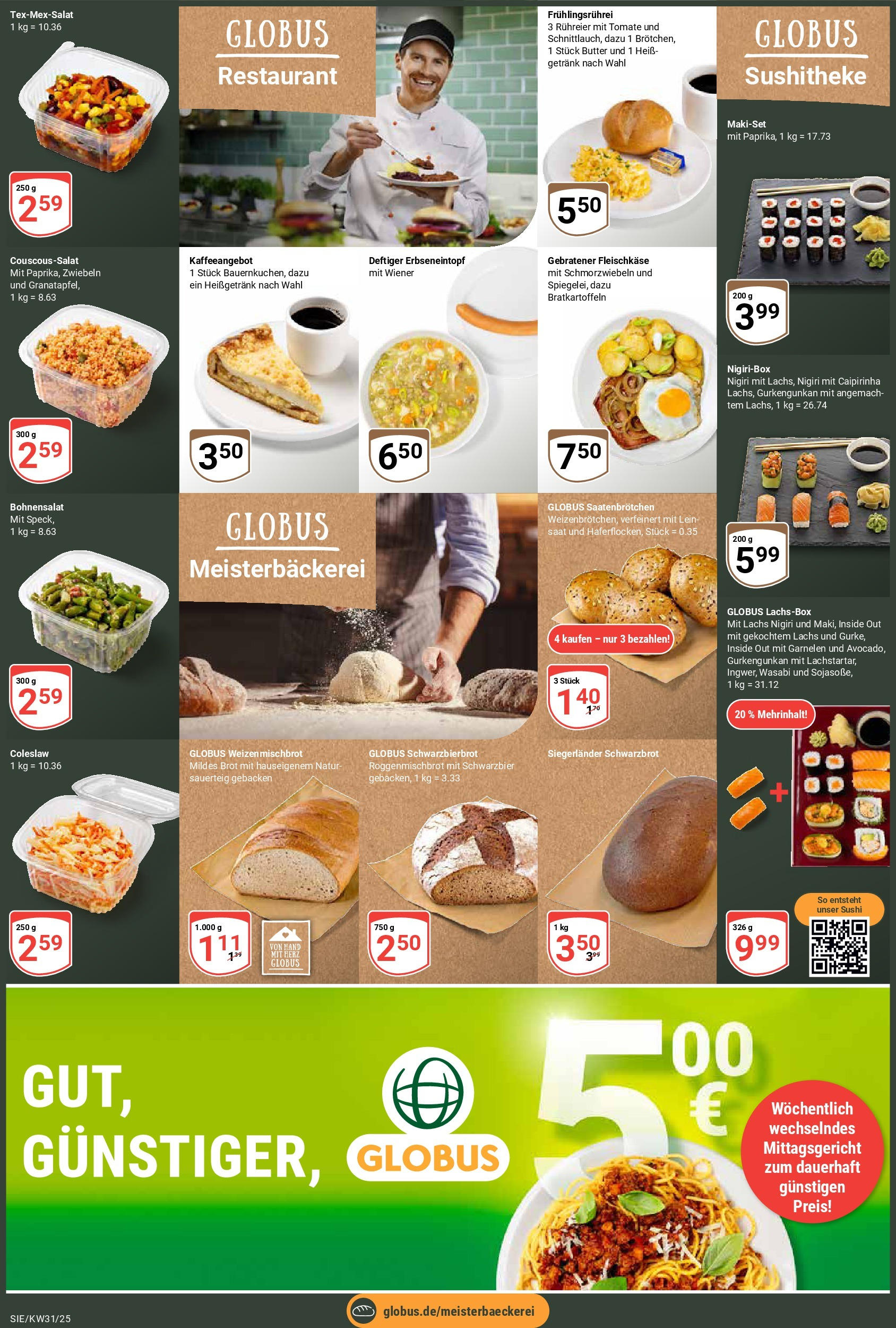 Globus prospekt Siegen (ab 28.07.2025) » Angebote ab Montag | Seite: 4 | Produkte: Garnelen, Lachs, Zwiebeln, Brot Globus prospekt Siegen (ab 28.07.2025) » Angebote online | Seite: 4 | Produkte: Garnelen, Lachs, Zwiebeln, Brot