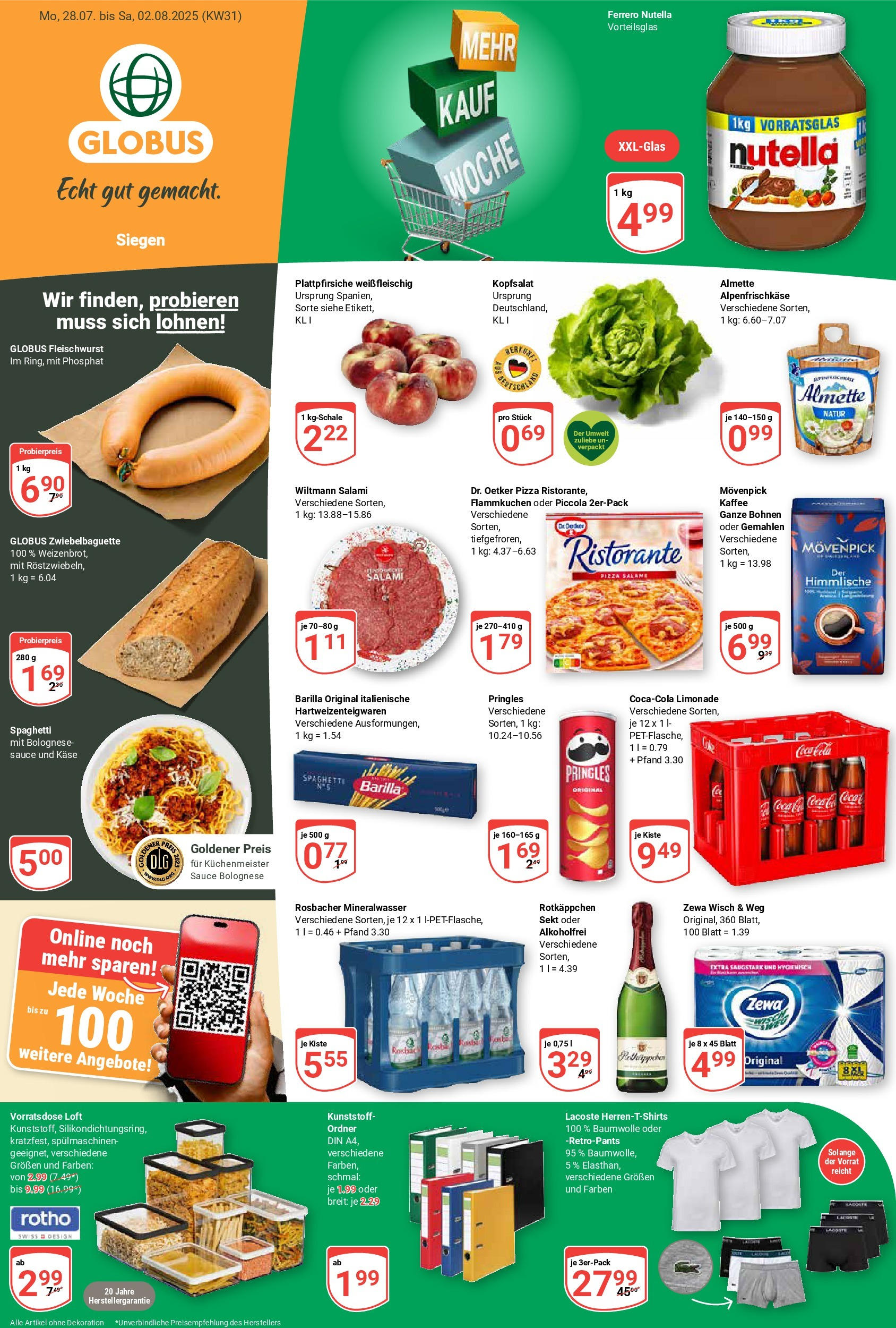 Globus prospekt Siegen (ab 28.07.2025) » Angebote ab Montag | Seite: 5 | Produkte: Almette, Cola, Barilla, Rotkäppchen Globus prospekt Siegen (ab 28.07.2025) » Angebote online | Seite: 5 | Produkte: Almette, Cola, Barilla, Rotkäppchen