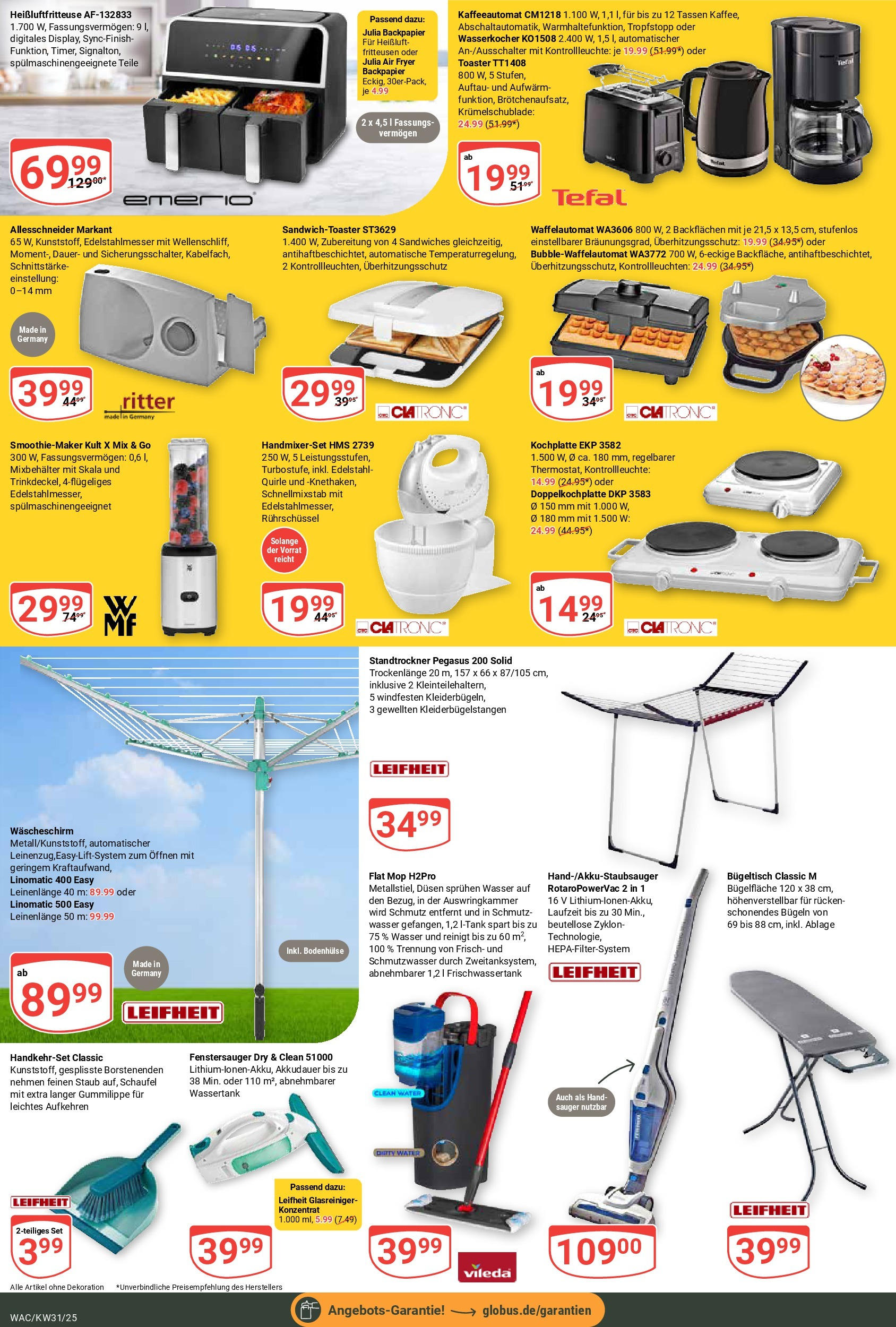 Globus prospekt Markkleeberg (ab 28.07.2025) » Angebote ab Montag | Seite: 24 | Produkte: Toaster, Wasser, Kochplatte, Heißluftfritteuse Globus prospekt Markkleeberg (ab 28.07.2025) » Angebote online | Seite: 24 | Produkte: Toaster, Wasser, Kochplatte, Heißluftfritteuse