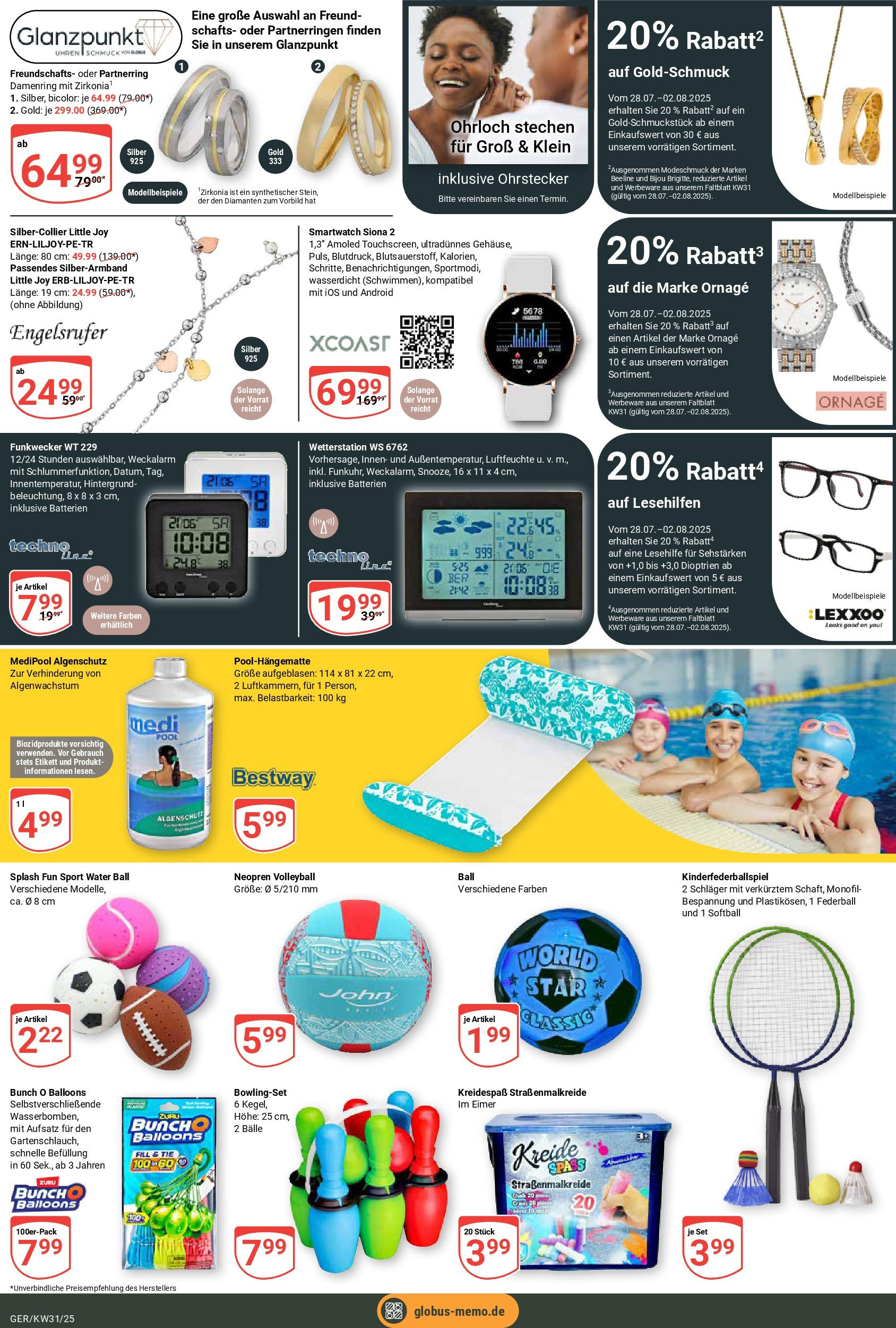 Globus prospekt Gera (ab 28.07.2025) » Angebote ab Montag | Seite: 25 | Produkte: Wetterstation, Smartwatch, Batterien, Volleyball Globus prospekt Gera (ab 28.07.2025) » Angebote online | Seite: 25 | Produkte: Wetterstation, Smartwatch, Batterien, Volleyball