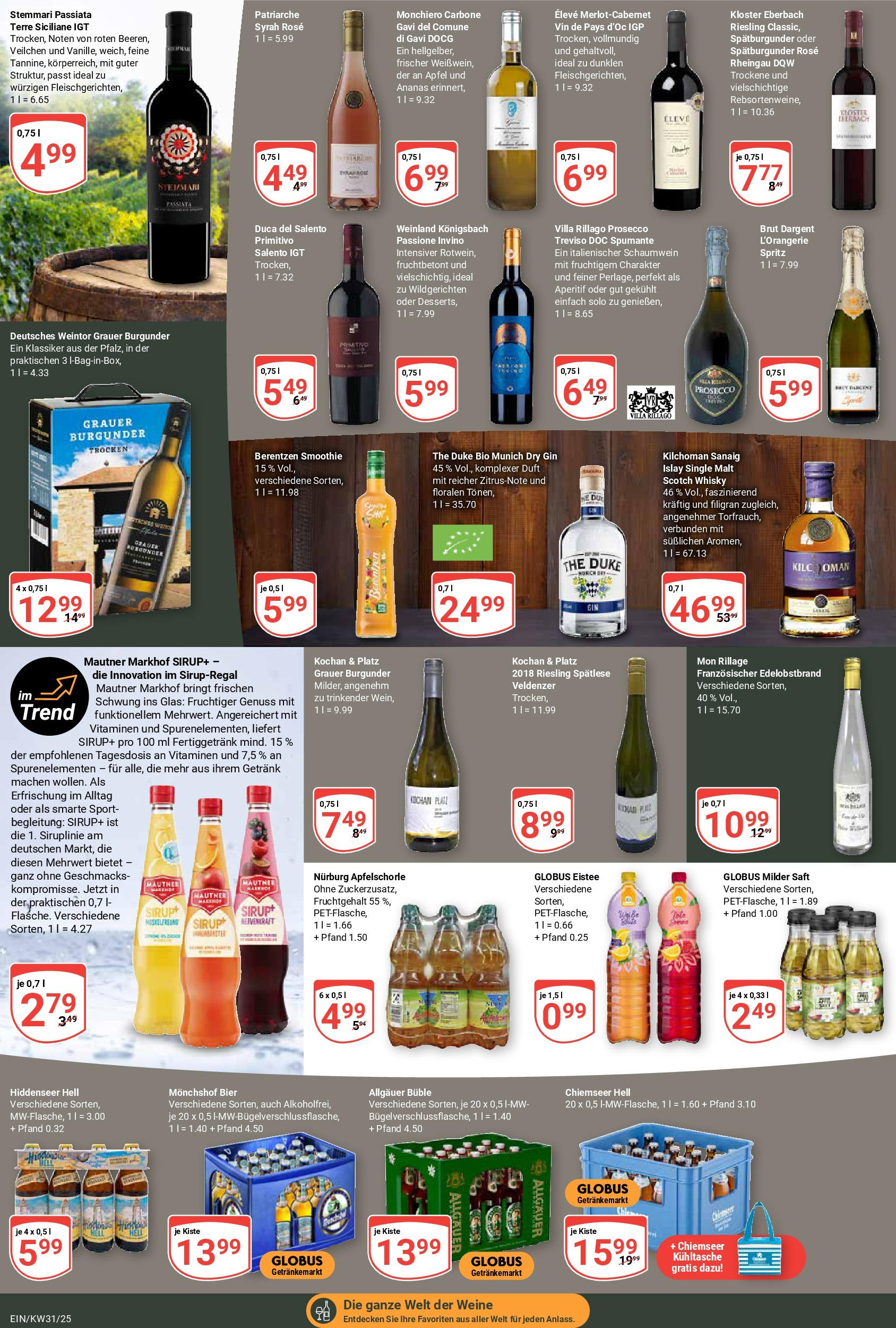 Globus prospekt Homburg-Einöd	 (ab 28.07.2025) » Angebote online | Seite: 15 | Produkte: Whisky, Duft, Saft, Berentzen