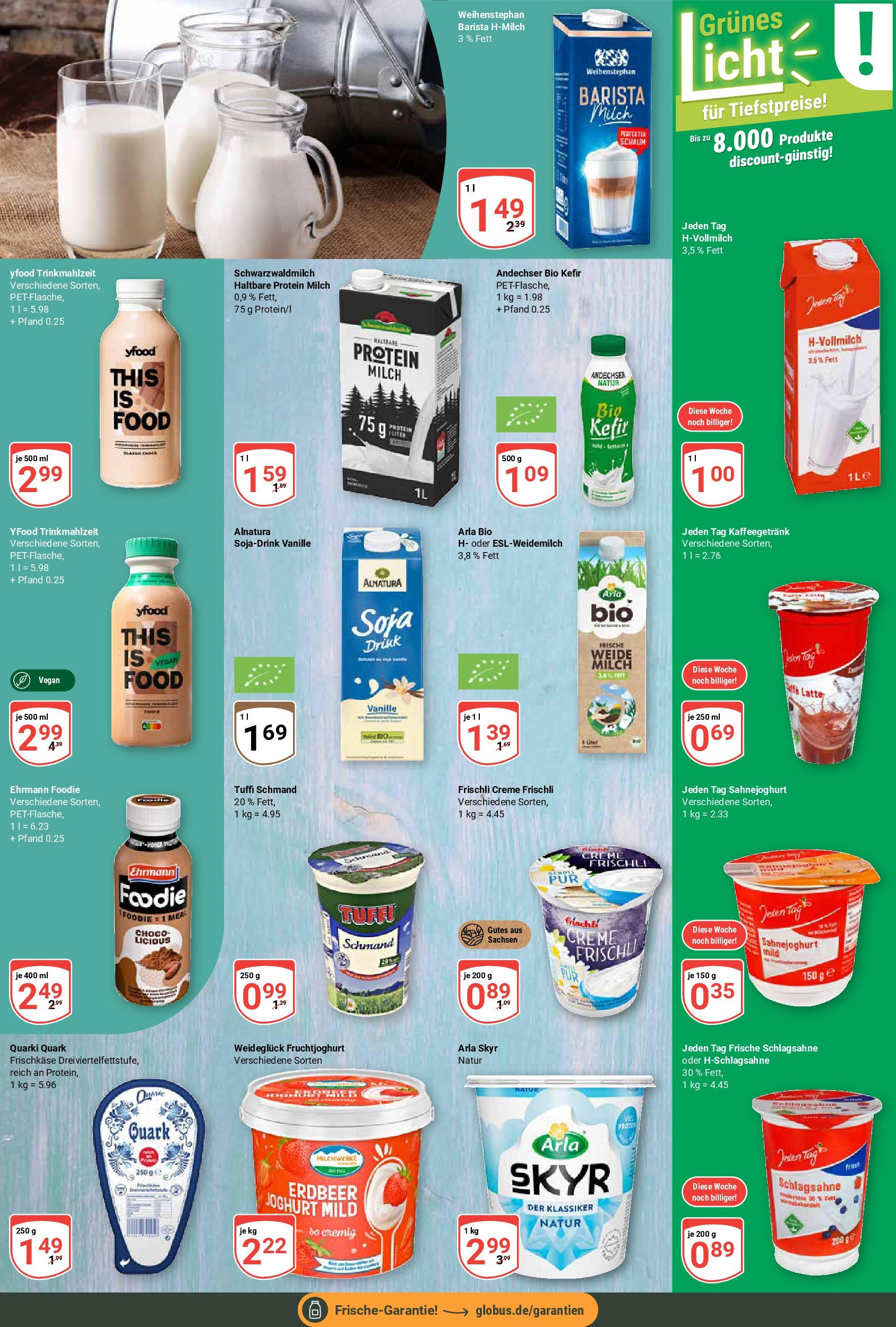Globus prospekt Siegen (ab 28.07.2025) » Angebote ab Montag | Seite: 16 | Produkte: Schlagsahne, Milch, Fruchtjoghurt, Creme Globus prospekt Siegen (ab 28.07.2025) » Angebote online | Seite: 16 | Produkte: Schlagsahne, Milch, Fruchtjoghurt, Creme