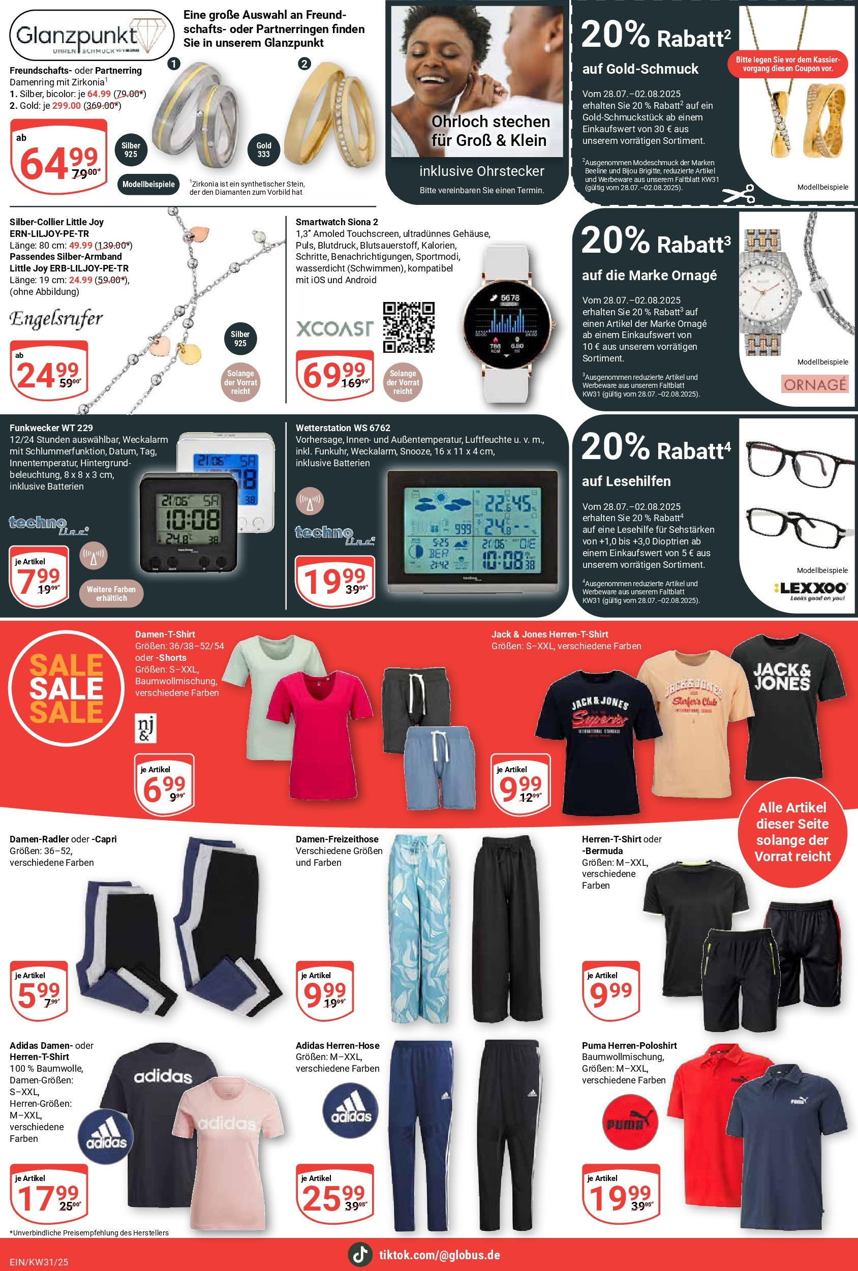 Globus prospekt Homburg-Einöd	 (ab 28.07.2025) » Angebote online | Seite: 25 | Produkte: Wetterstation, Bermuda, Smartwatch, Batterien