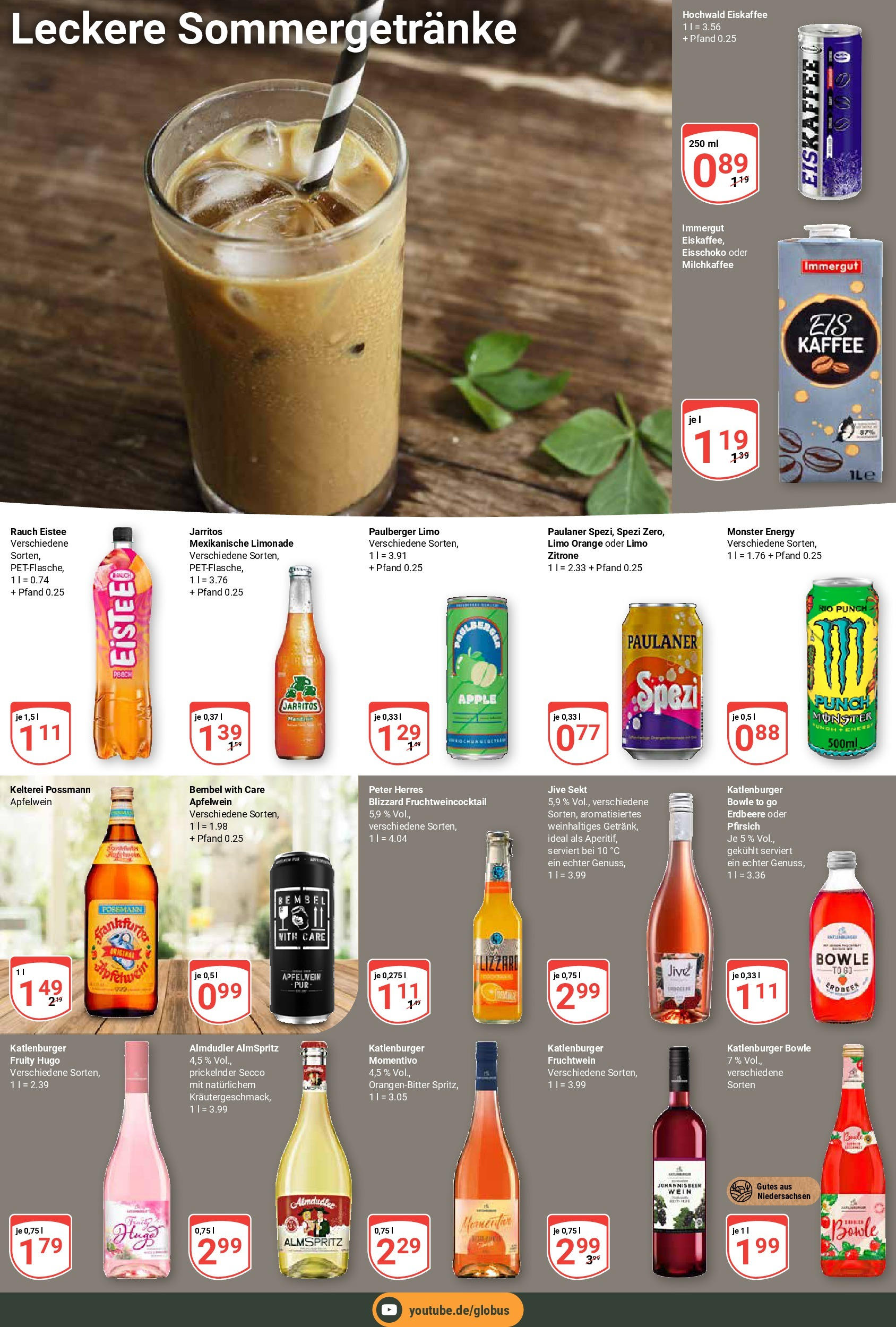 Globus prospekt Siegen (ab 28.07.2025) » Angebote ab Montag | Seite: 23 | Produkte: Energy, Limonade, Wein, Hugo Globus prospekt Siegen (ab 28.07.2025) » Angebote online | Seite: 23 | Produkte: Energy, Limonade, Wein, Hugo