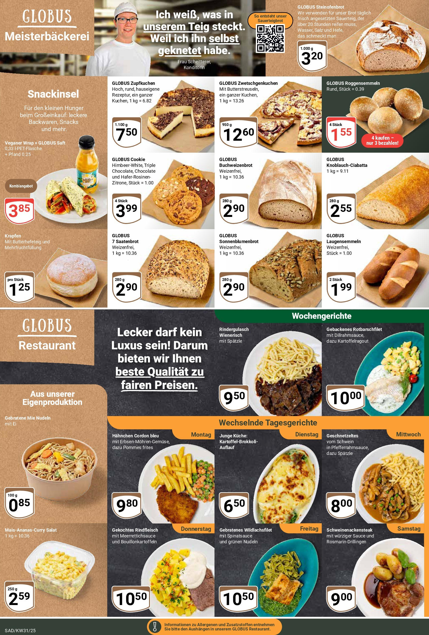 Globus prospekt Schwandorf (ab 28.07.2025) » Angebote ab Montag | Seite: 9 | Produkte: Pommes, Küche, Pommes frites, Brot Globus prospekt Schwandorf (ab 28.07.2025) » Angebote online | Seite: 9 | Produkte: Pommes, Küche, Pommes frites, Brot