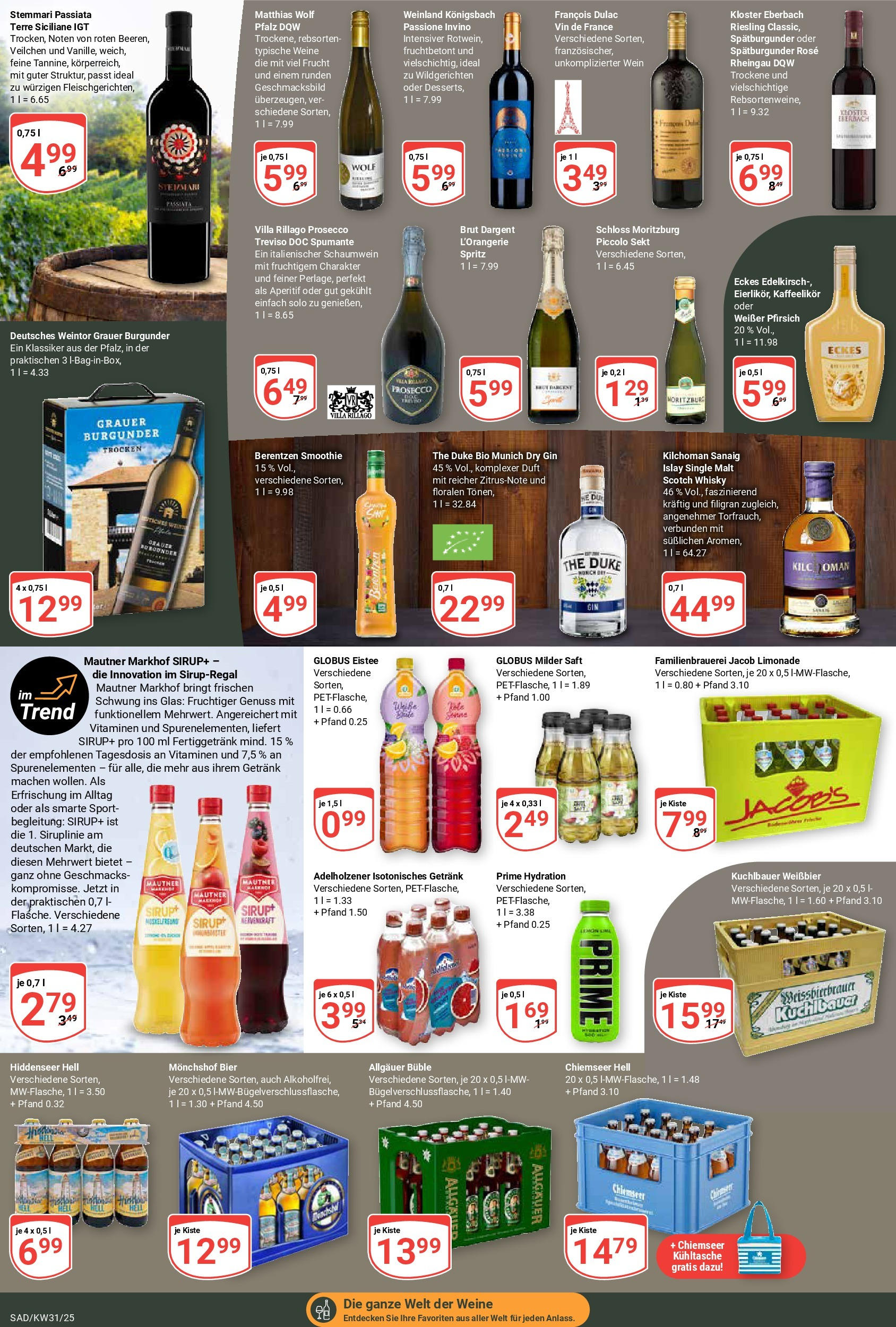 Globus prospekt Schwandorf (ab 28.07.2025) » Angebote ab Montag | Seite: 19 | Produkte: Sekt, Adelholzener, Duft, Wein Globus prospekt Schwandorf (ab 28.07.2025) » Angebote online | Seite: 19 | Produkte: Sekt, Adelholzener, Duft, Wein