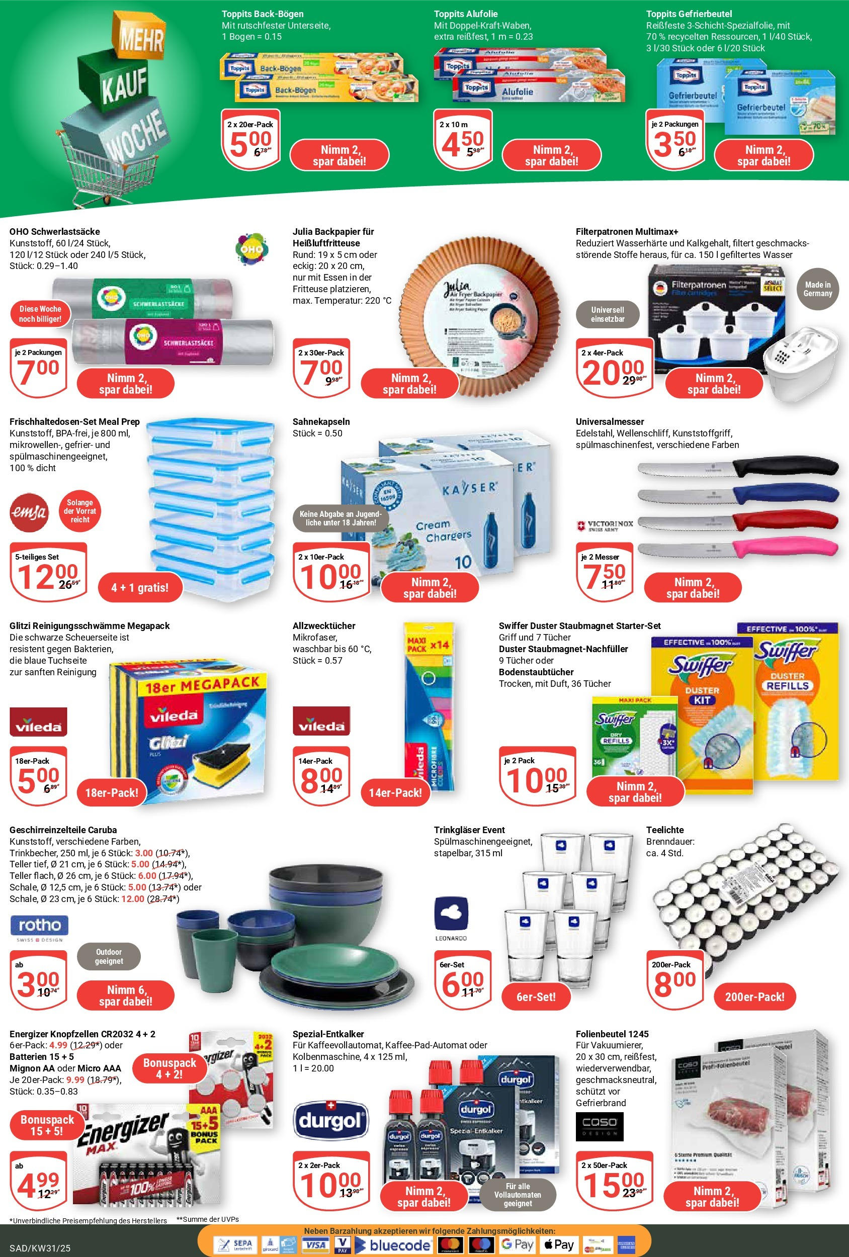 Globus prospekt Schwandorf (ab 28.07.2025) » Angebote ab Montag | Seite: 25 | Produkte: Batterien, Wasser, Fritteuse, Swiffer Globus prospekt Schwandorf (ab 28.07.2025) » Angebote online | Seite: 25 | Produkte: Batterien, Wasser, Fritteuse, Swiffer