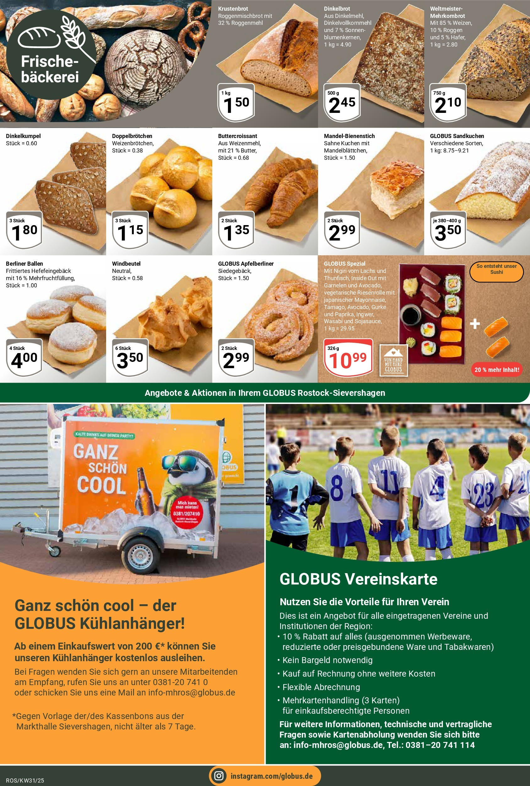 Globus prospekt Lambrechtshagen (ab 28.07.2025) » Angebote ab Montag | Seite: 5 | Produkte: Berliner, Bäckerei, Kuchen, Sahne Globus prospekt Lambrechtshagen (ab 28.07.2025) » Angebote online | Seite: 5 | Produkte: Berliner, Bäckerei, Kuchen, Sahne