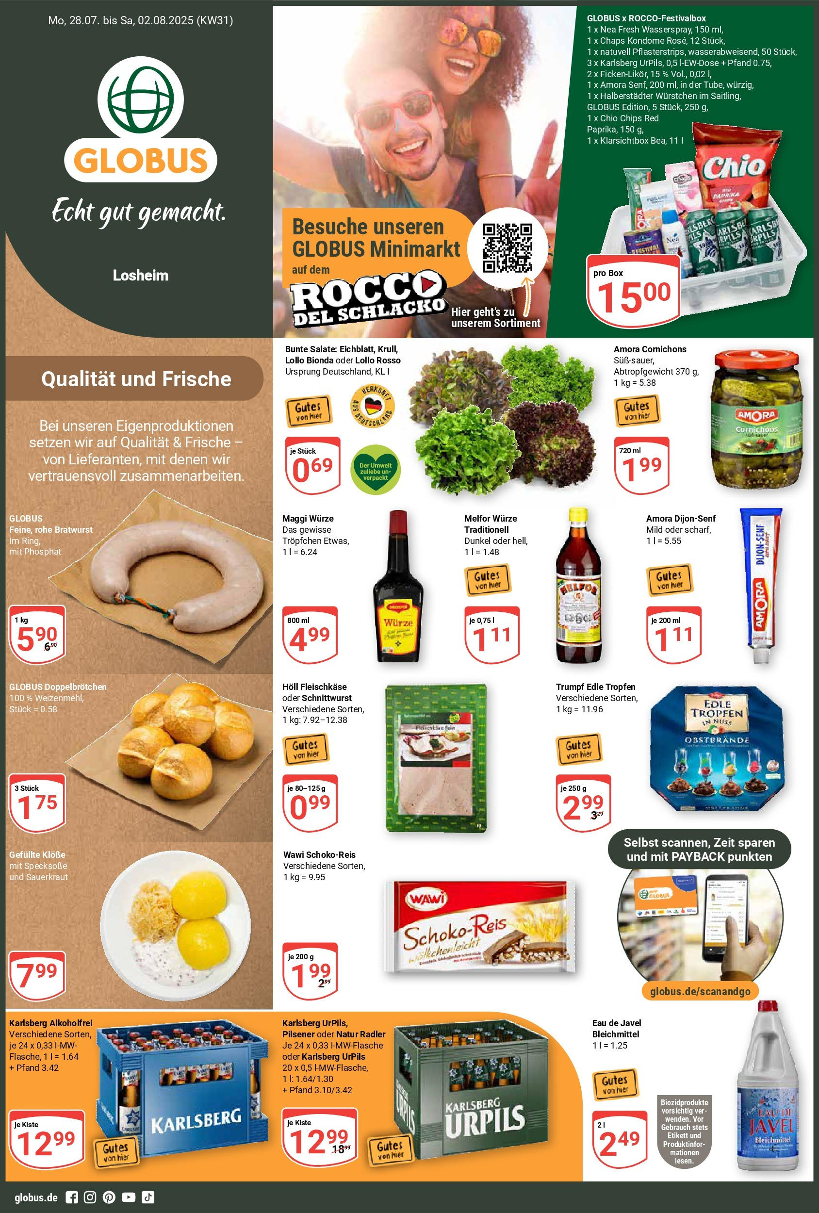 Globus prospekt Losheim Am See	 (ab 28.07.2025) » Angebote online | Seite: 1 | Produkte: Radler, Paprika, Chips, Frischkase