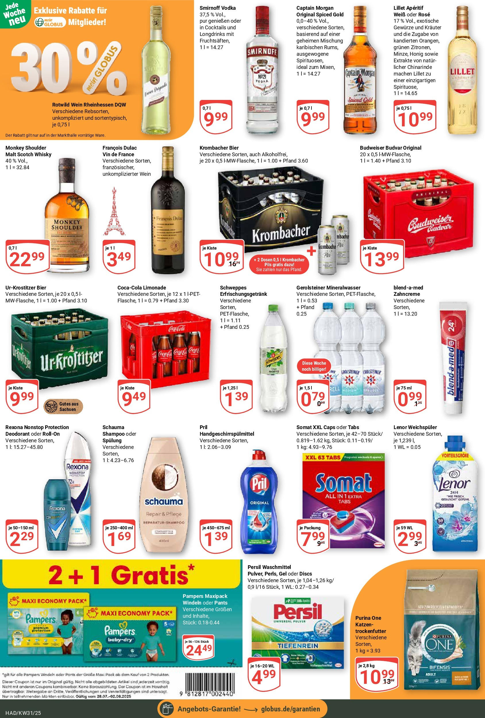 Globus prospekt Halle (saale) (ab 28.07.2025) » Angebote ab Montag | Seite: 3 | Produkte: Lenor, Whisky, Shampoo, Gerolsteiner Globus prospekt Halle (saale) (ab 28.07.2025) » Angebote online | Seite: 3 | Produkte: Lenor, Whisky, Shampoo, Gerolsteiner