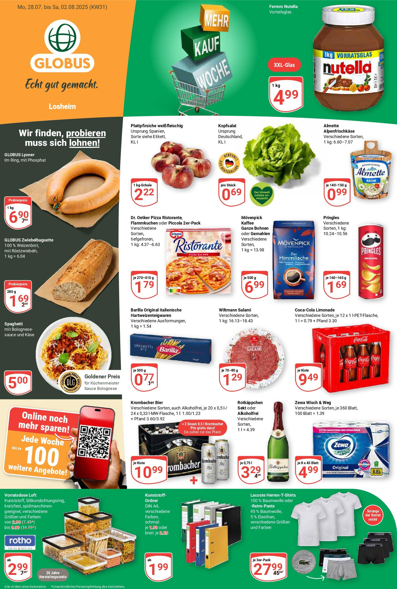 Globus prospekt Losheim Am See	 (ab 28.07.2025) » Angebote online | Seite: 3 | Produkte: Käse, Pils, Krombacher, Salami