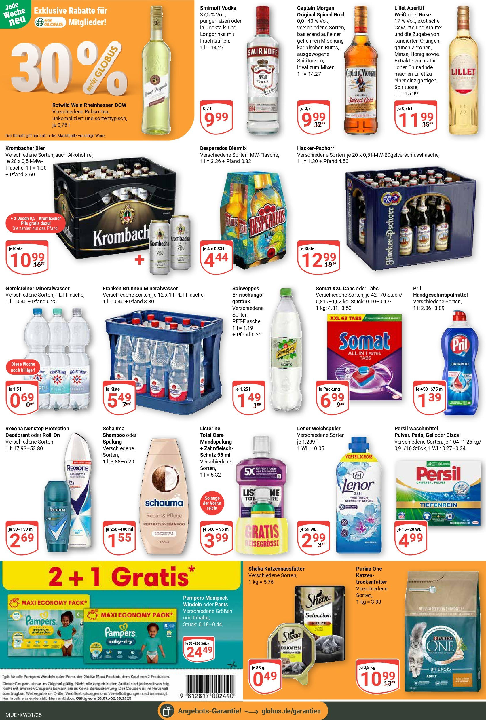 Globus prospekt Mühldorf (ab 28.07.2025) » Angebote ab Montag | Seite: 7 | Produkte: Purina one, Spülung, Schweppes, Gewürze Globus prospekt Mühldorf (ab 28.07.2025) » Angebote online | Seite: 7 | Produkte: Purina one, Spülung, Schweppes, Gewürze
