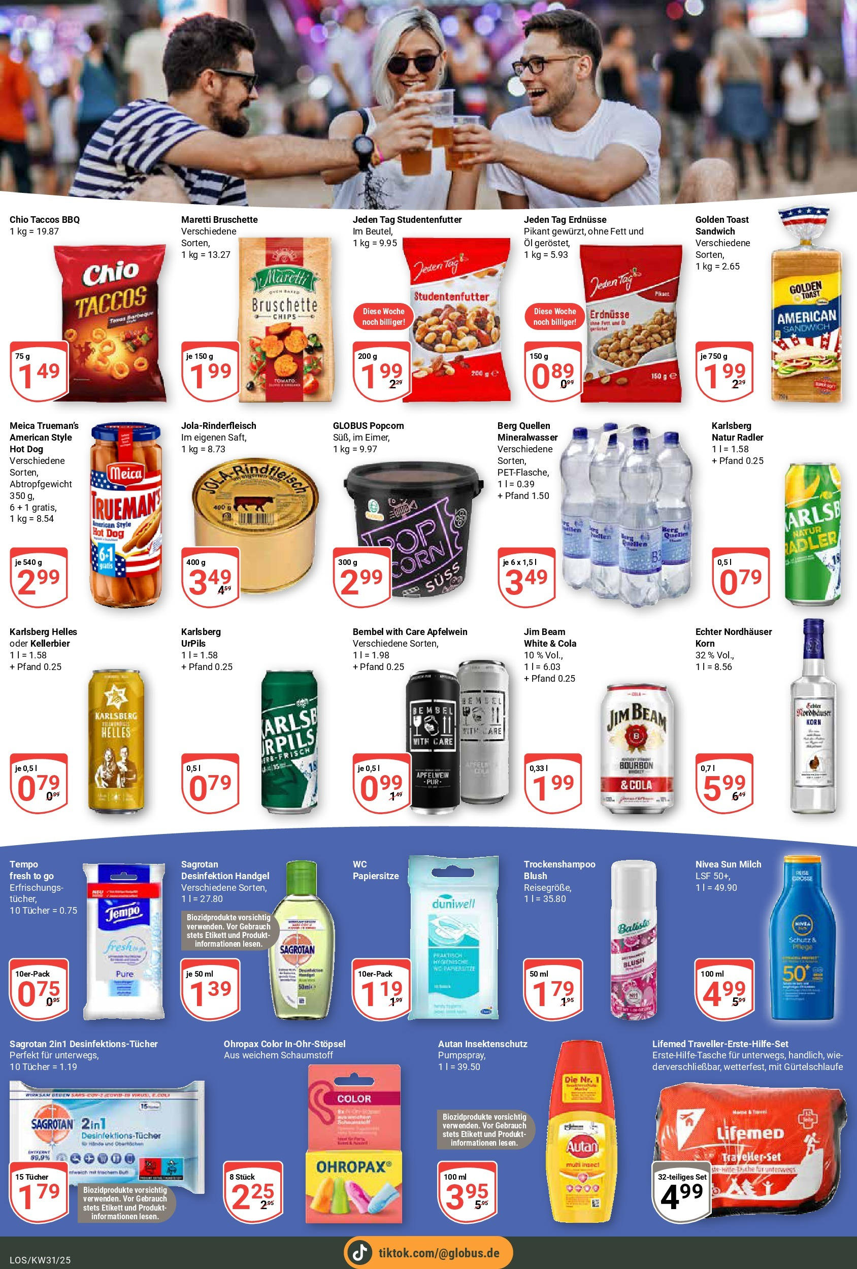 Globus prospekt Losheim Am See	 (ab 28.07.2025) » Angebote online | Seite: 14 | Produkte: Toast, Mineralwasser, Radler, Blush