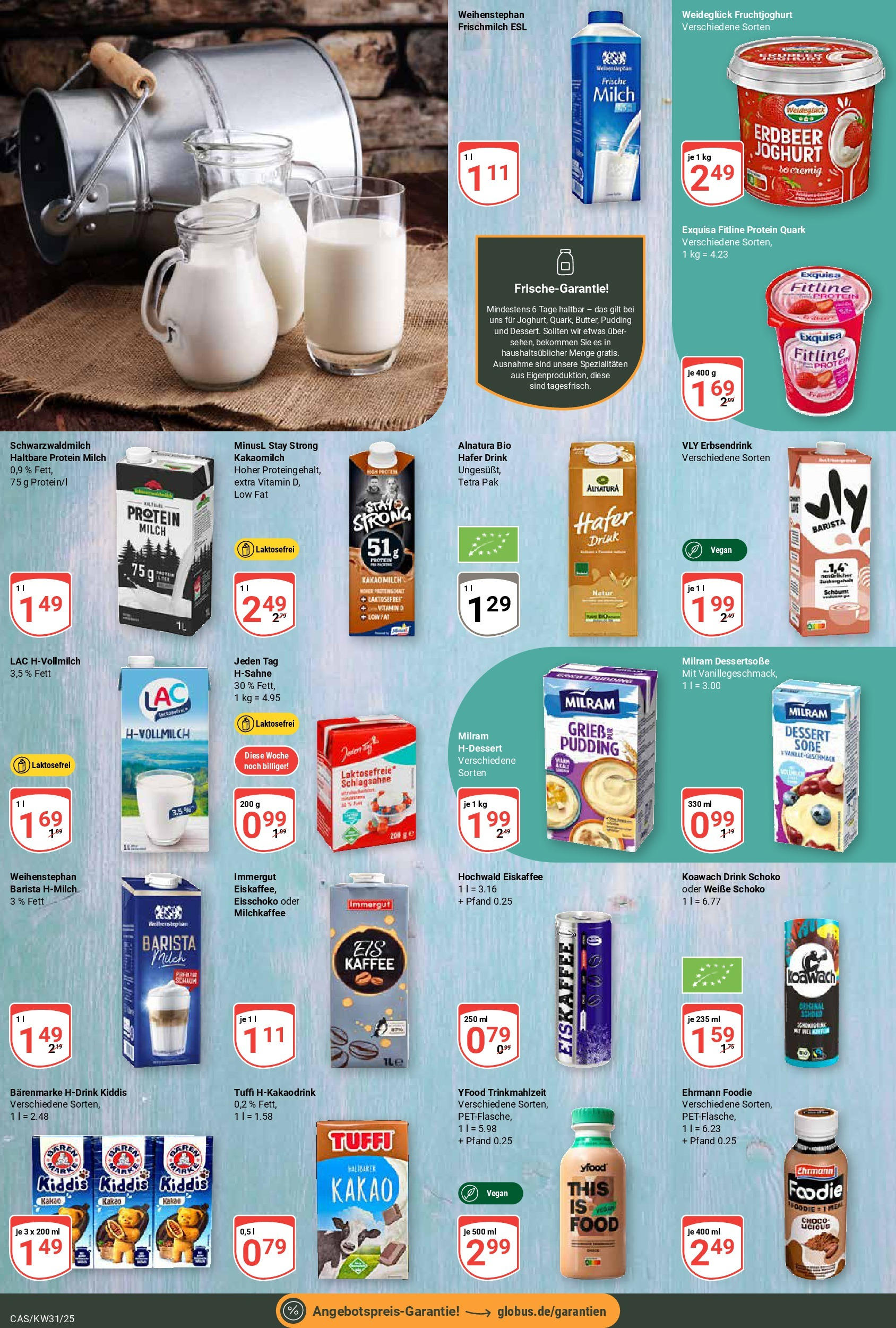 Globus prospekt Castrop-Rauxel (ab 28.07.2025) » Angebote ab Montag | Seite: 11 | Produkte: Quark, Schlagsahne, Milch, Exquisa Globus prospekt Castrop-Rauxel (ab 28.07.2025) » Angebote online | Seite: 11 | Produkte: Quark, Schlagsahne, Milch, Exquisa