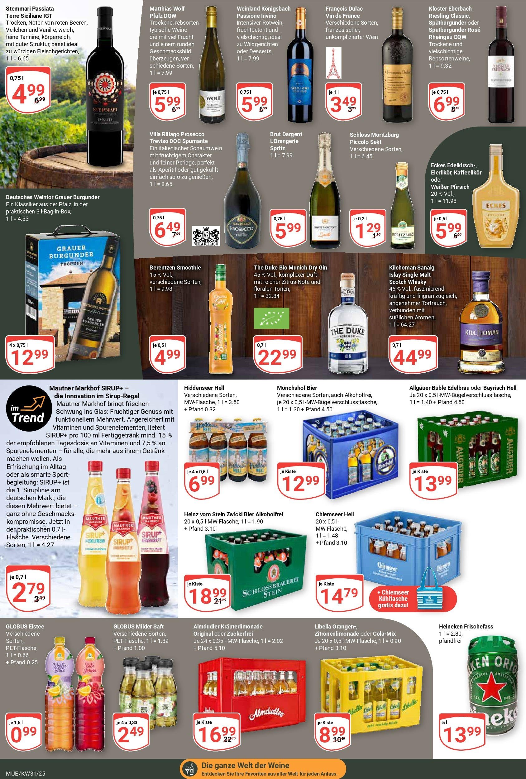 Globus prospekt Mühldorf (ab 28.07.2025) » Angebote ab Montag | Seite: 18 | Produkte: Monchshof, Heineken, Pfirsich, Wein Globus prospekt Mühldorf (ab 28.07.2025) » Angebote online | Seite: 18 | Produkte: Monchshof, Heineken, Pfirsich, Wein