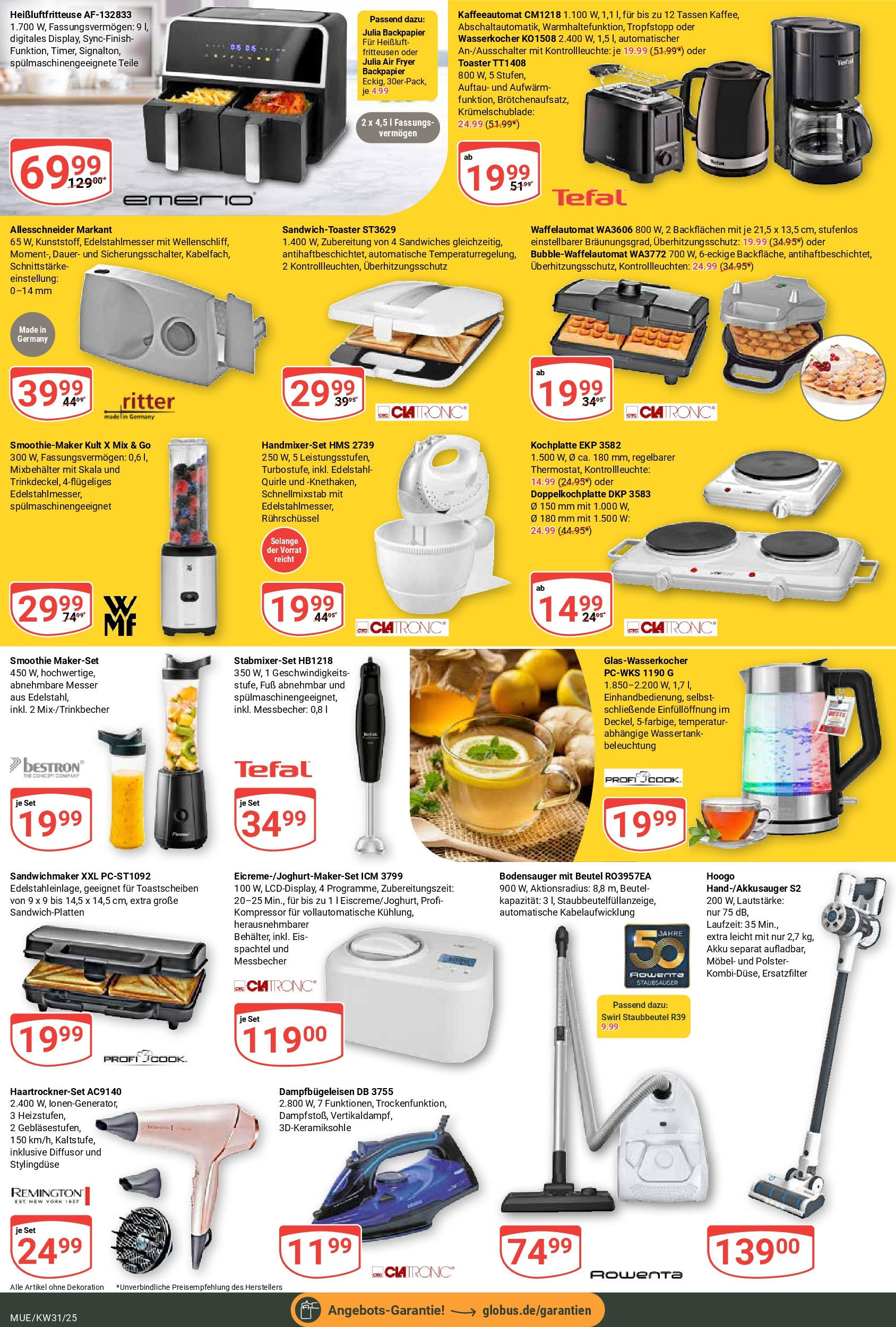Globus prospekt Mühldorf (ab 28.07.2025) » Angebote ab Montag | Seite: 27 | Produkte: Wasserkocher, Staubsauger, Sandwichmaker, Heißluftfritteuse Globus prospekt Mühldorf (ab 28.07.2025) » Angebote online | Seite: 27 | Produkte: Wasserkocher, Staubsauger, Sandwichmaker, Heißluftfritteuse