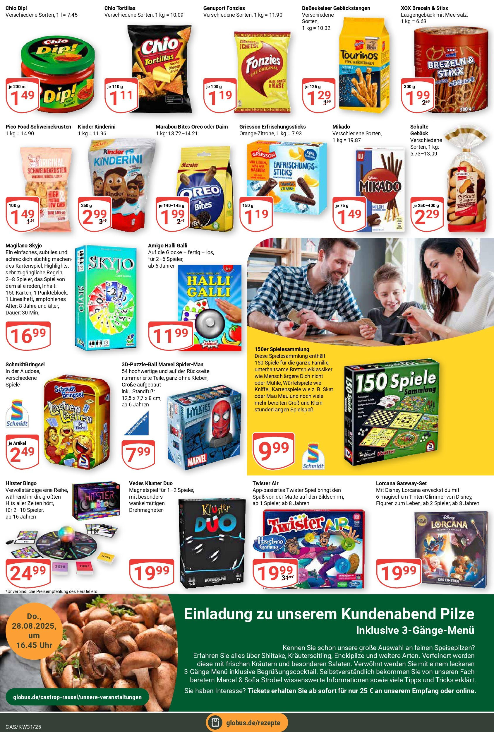 Globus prospekt Castrop-Rauxel (ab 28.07.2025) » Angebote ab Montag | Seite: 28 | Produkte: Spiel, Milch, Chio tortillas, Uhr Globus prospekt Castrop-Rauxel (ab 28.07.2025) » Angebote online | Seite: 28 | Produkte: Spiel, Milch, Chio tortillas, Uhr