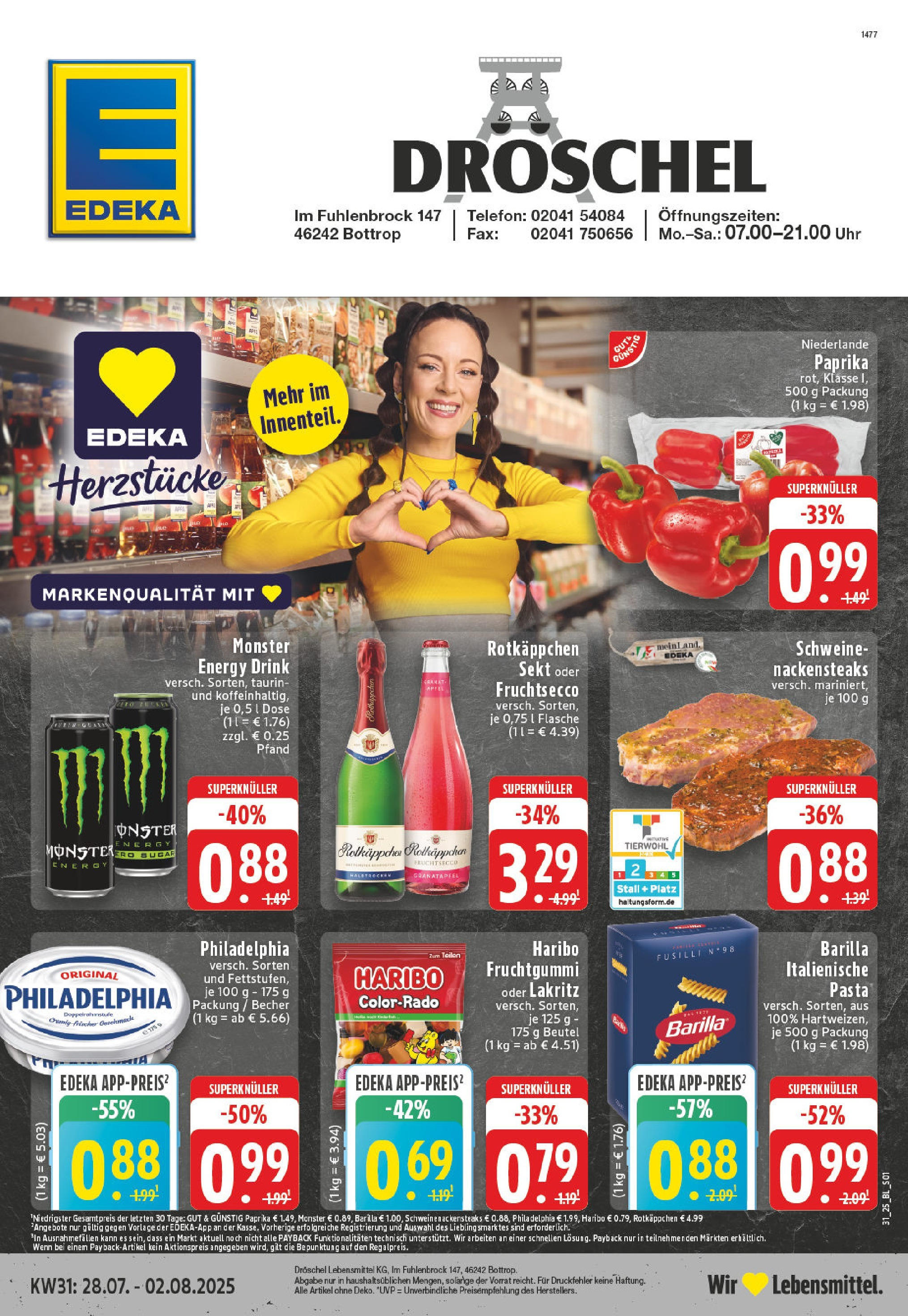 EDEKA Prospekt ab 27.07.2025 - Prospekt Bottrop Online Vorschau von dem Prospekt des Geschäftes Edeka, gültig ab dem 27.07.2025