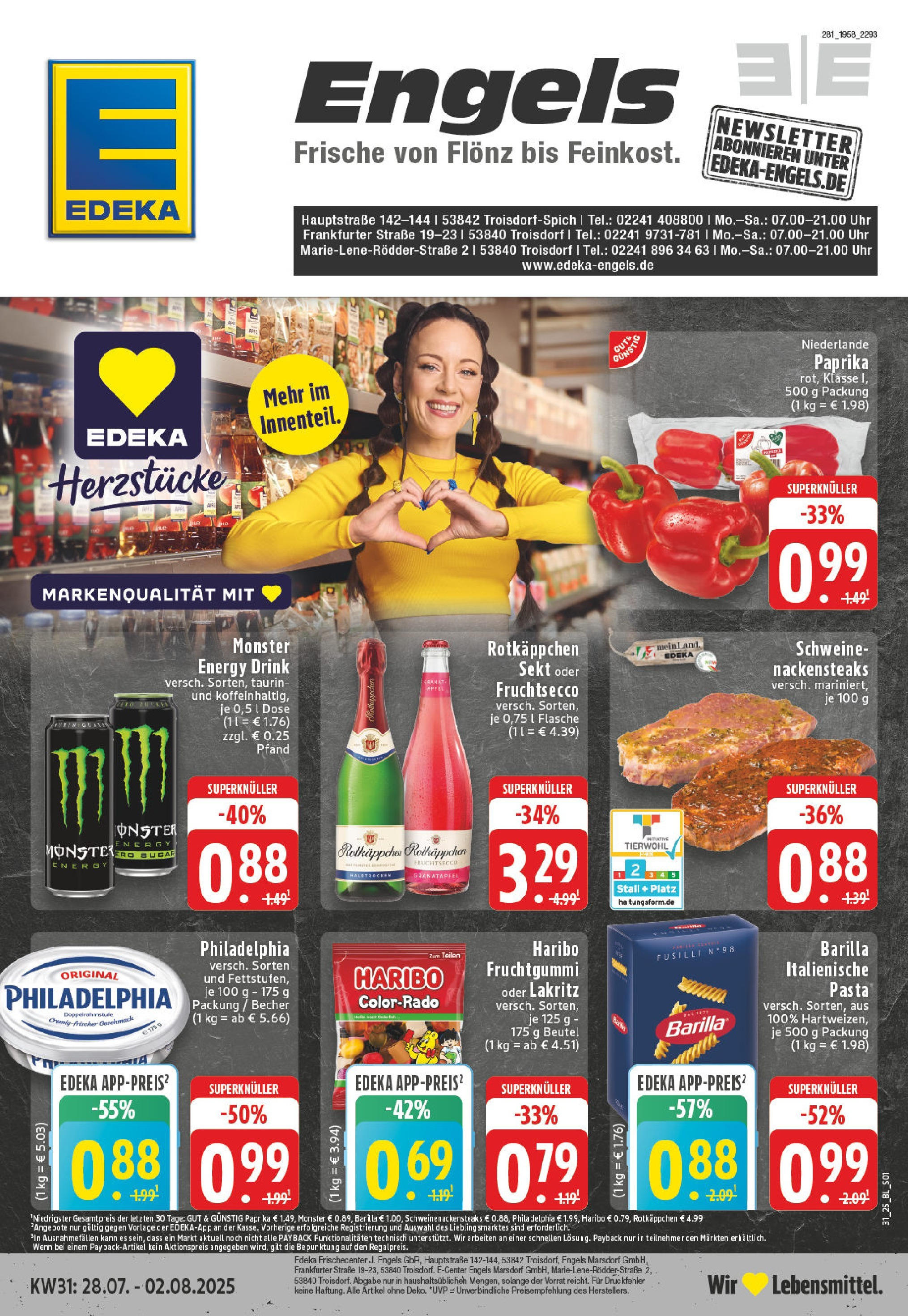 EDEKA Prospekt ab 27.07.2025 - Prospekt Troisdorf Online Vorschau von dem Prospekt des Geschäftes Edeka, gültig ab dem 27.07.2025
