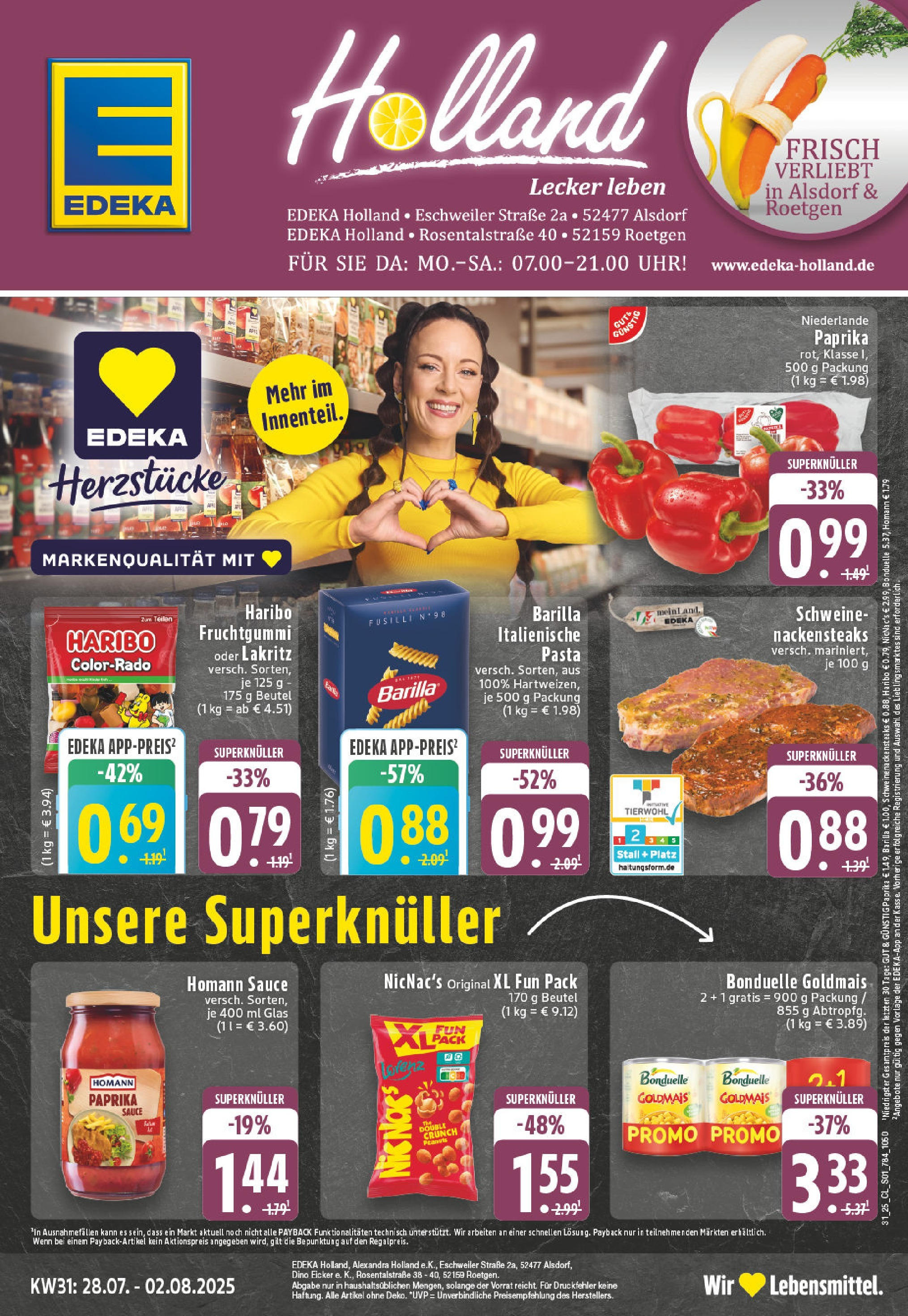 EDEKA Prospekt ab 27.07.2025 - Prospekt Roetgen Online Vorschau von dem Prospekt des Geschäftes Edeka, gültig ab dem 27.07.2025
